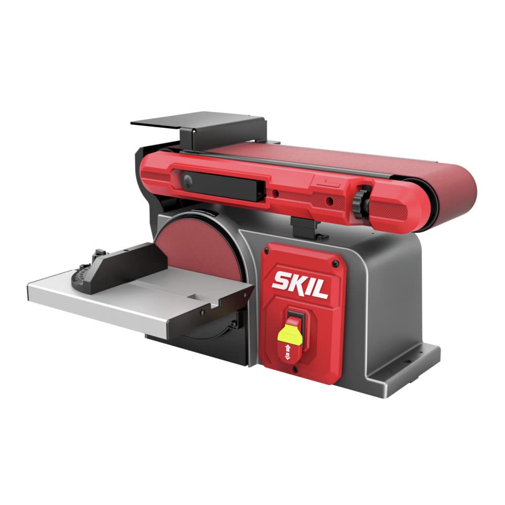 SKIL BB9504-00 4.5 Amp Benchtop Belt & Disc Sander - Woodworking & Metal Sanding Tool for DIY Projects & Home Workshops