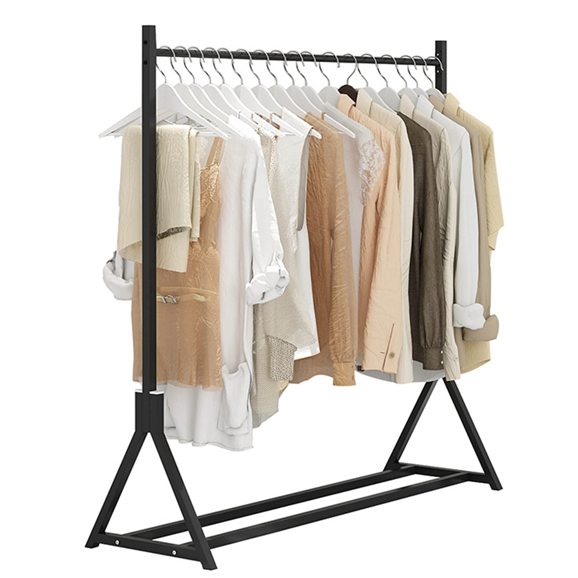 Vintage Metal Clothing Rack Stand - Multifunctional Coat, Hat & Shoe Organizer with Shelf - Space Saving Storage Solution for Bedroom, Entryway, or Boutique Display