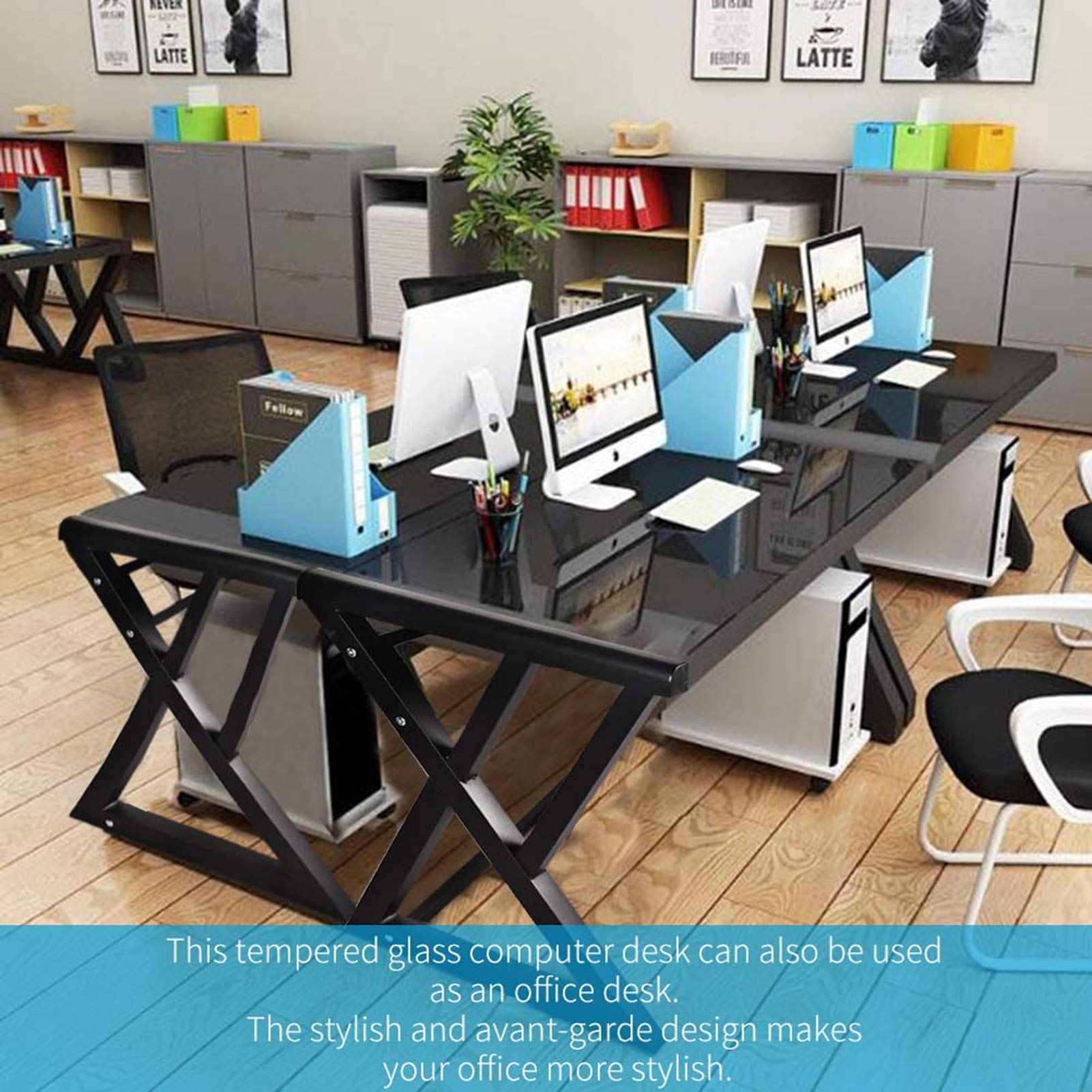 Premium Tempered Glass Computer Desk - 55.1