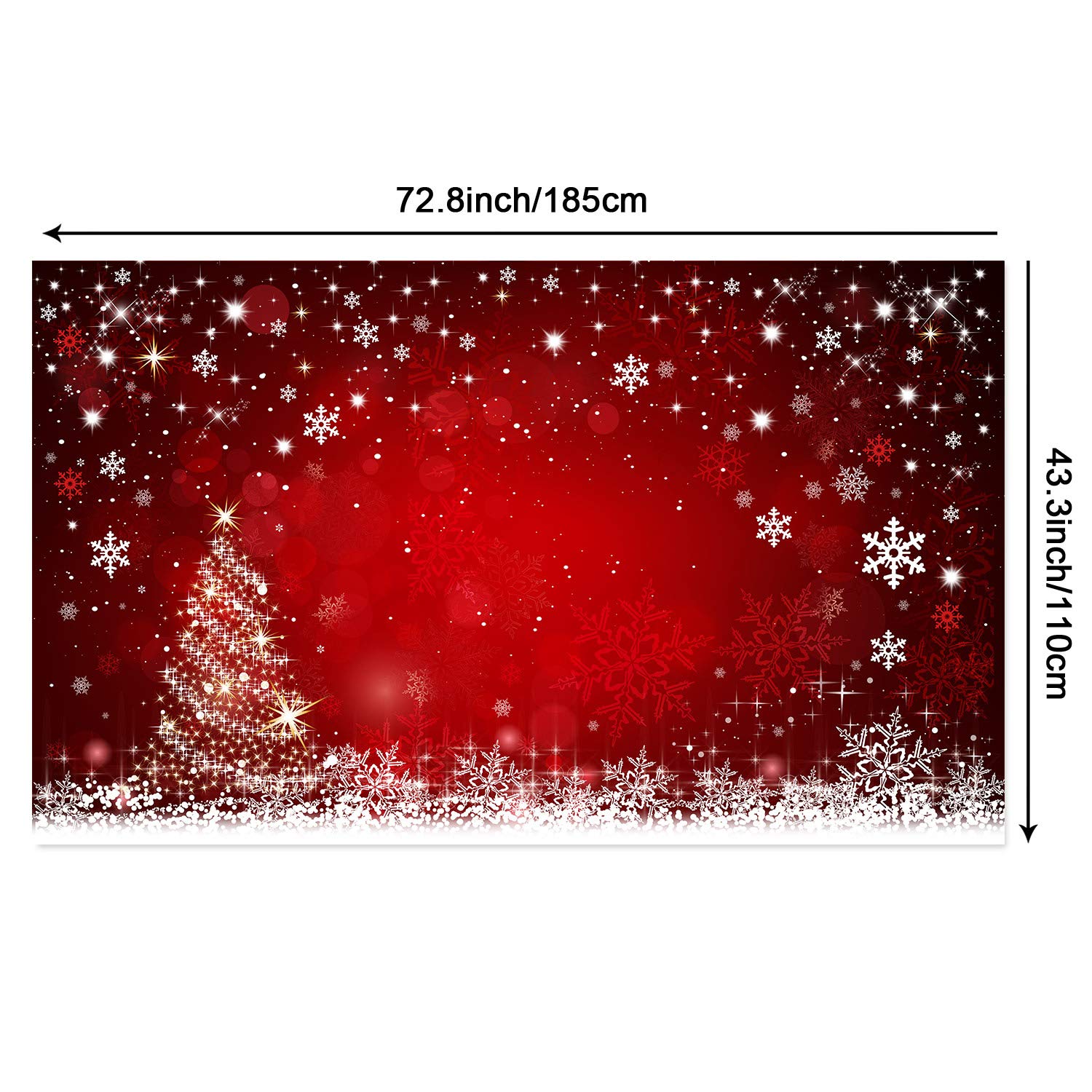 Blulu 6x3.6ft Christmas Photo Backdrop - Red Winter Snowflake Tree Fabric Background for Xmas Party Decor, Photography & Photo Booth Props | Perfect for Holiday Parties, Family Photos & Social Media Content
