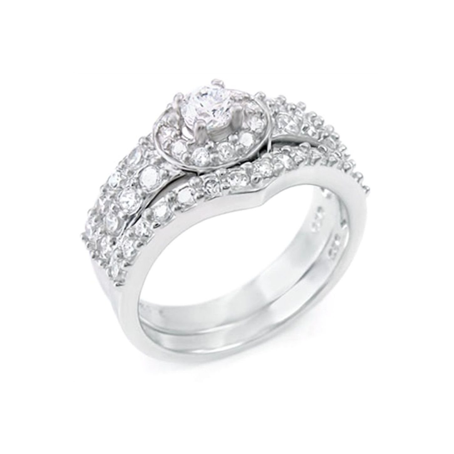 925 Sterling Silver 0.25 Carat Diamond Wedding Ring Set for Women - Elegant Bridal Jewelry for Engagement, Anniversary & Special Occasions