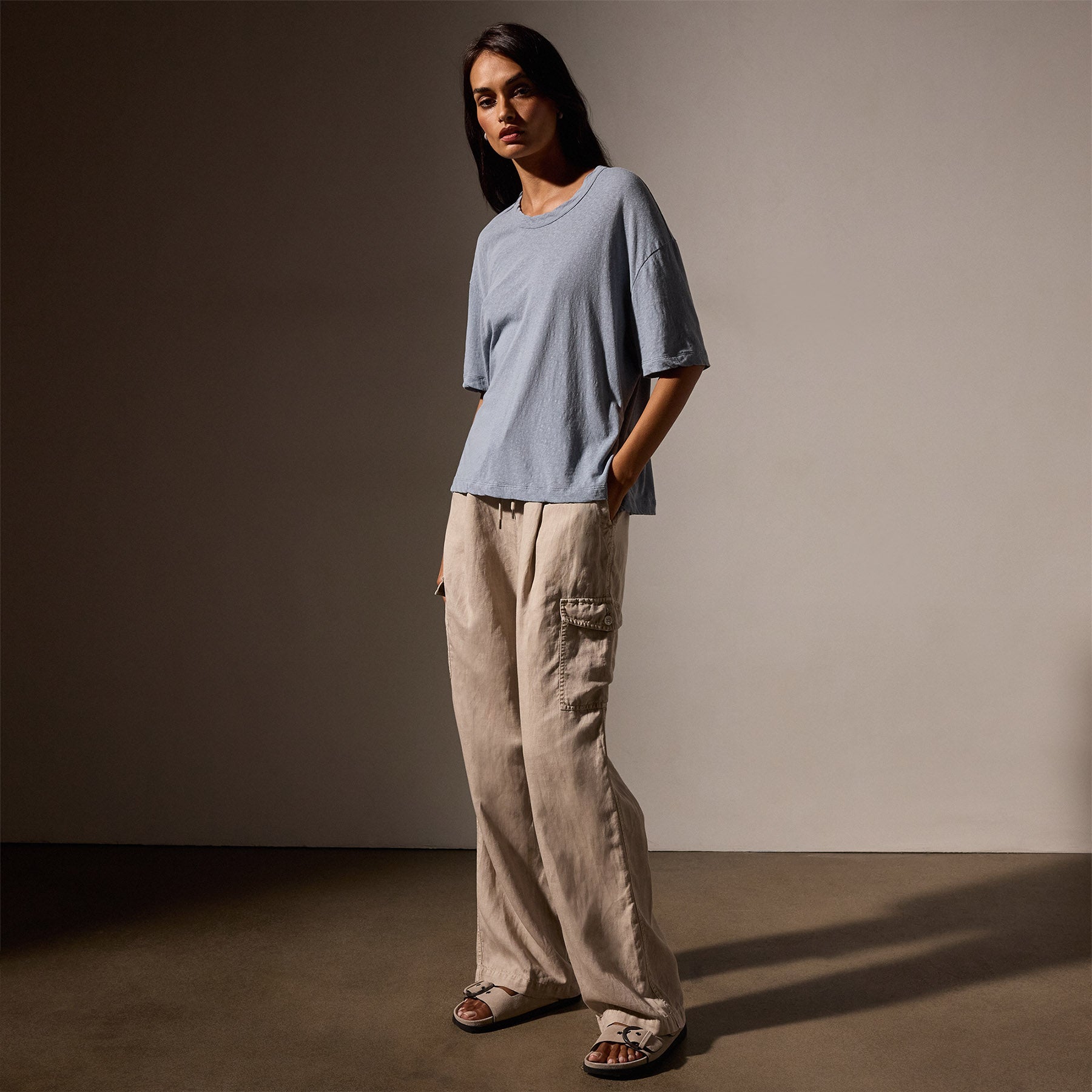 Premium Cotton Jersey Crew Neck T-Shirt for Men & Women - Soft & Comfortable Bluestone Color - Perfect for Casual Wear, Gym, and Everyday Outfits