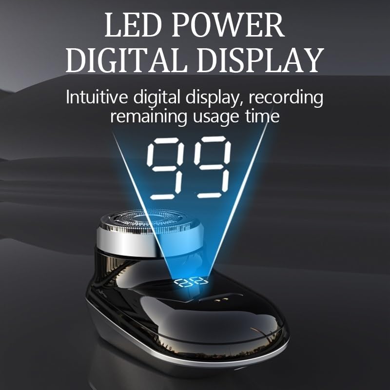 Professional Electric Razor for Men - Rechargeable Wet & Dry Shaver with Fast Charging, Digital Display, Portable & Travel-Friendly - Perfect for Home, Car, Gym & Travel Use