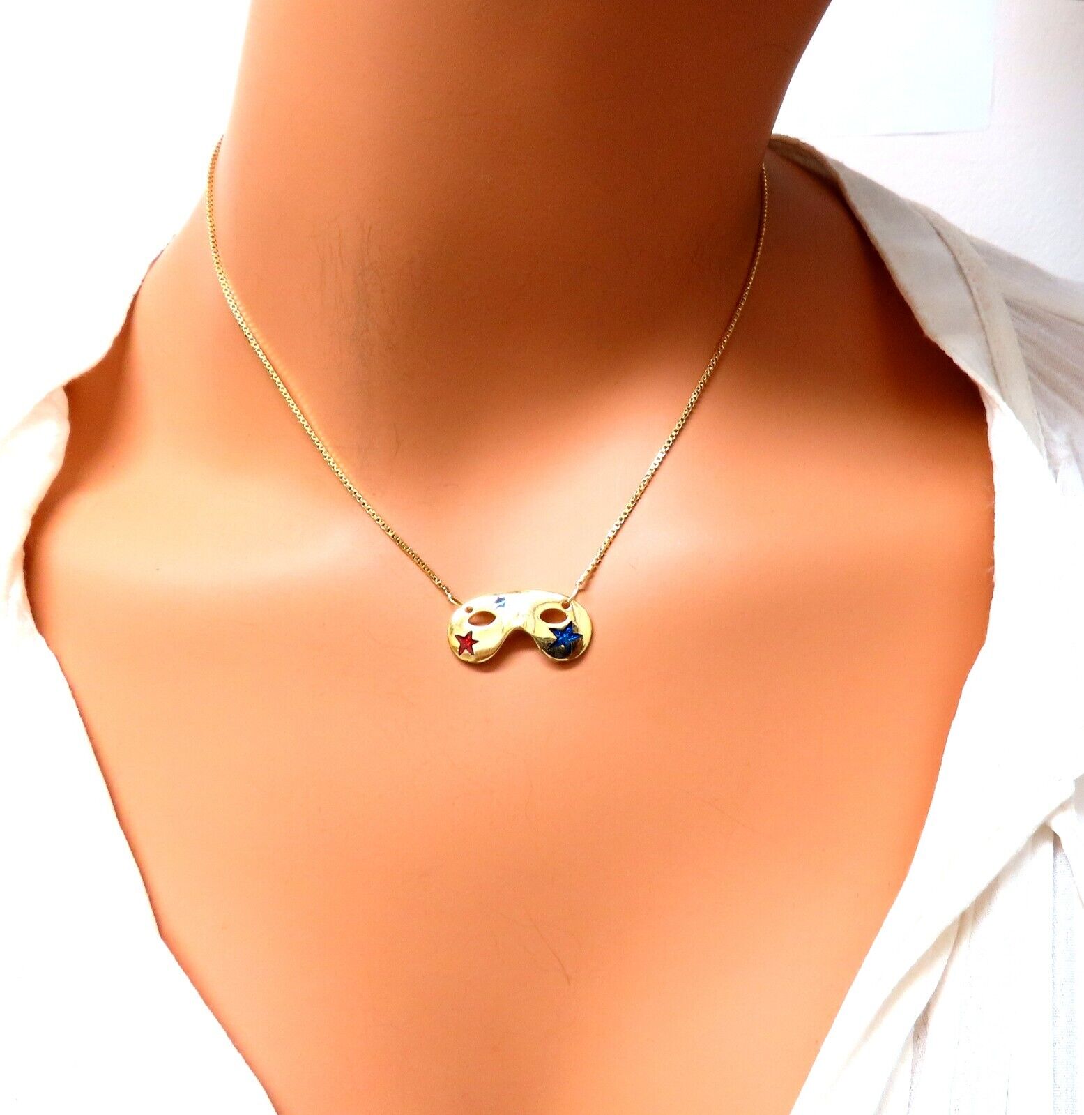 18kt Gold Mardi Gras Carnival Eye Mask Necklace - Perfect for Costume Parties, Festivals & Themed Events