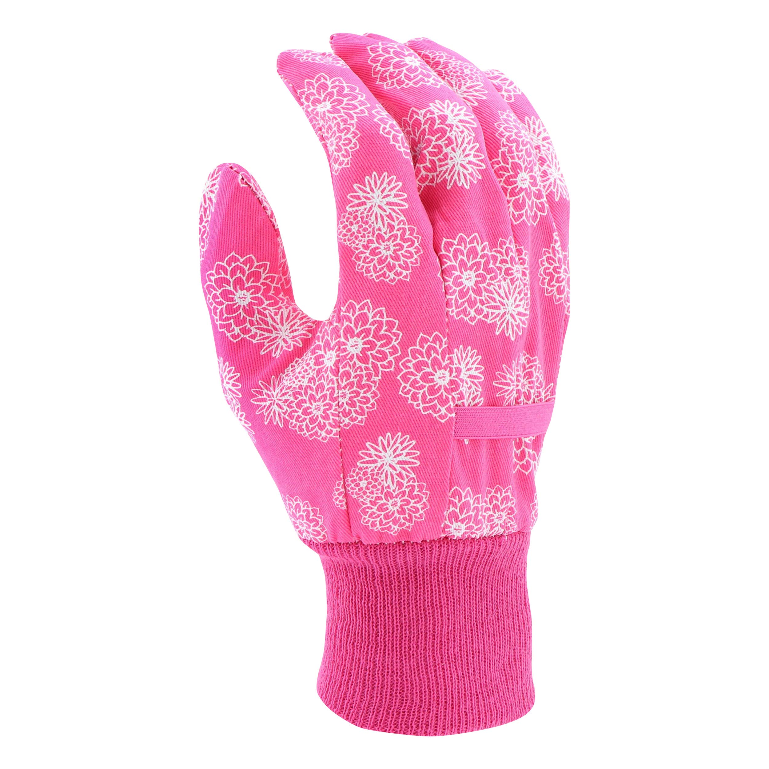 Miracle-Gro Lightweight Canvas Gardening Gloves for Women - Floral Print, Medium-Large Size, Breathable Polycotton Work Gloves with Knit Wrists | Perfect for Planting, Weeding, and Outdoor Yard Work