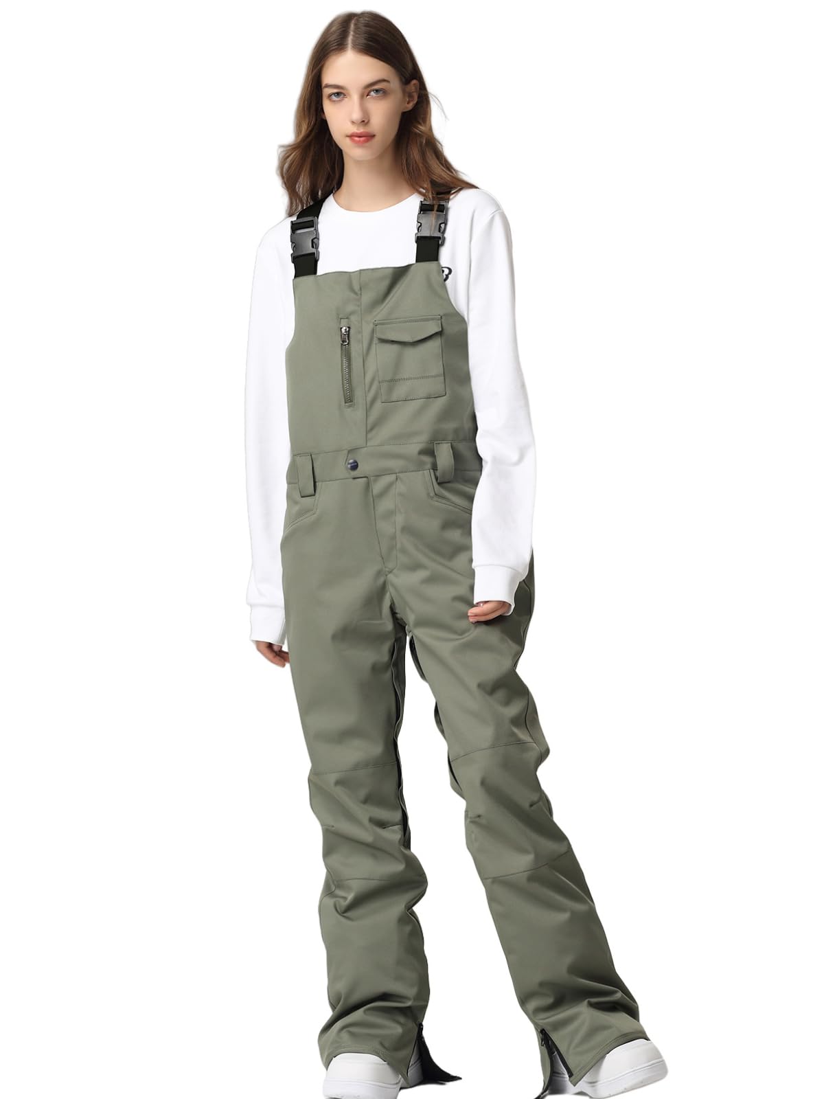 SEARIPE Women's Waterproof Insulated Ski Pants - Adjustable Snow Bib Overalls with Ripstop Fabric for Skiing & Snowboarding | Winter Sports & Outdoor Activities