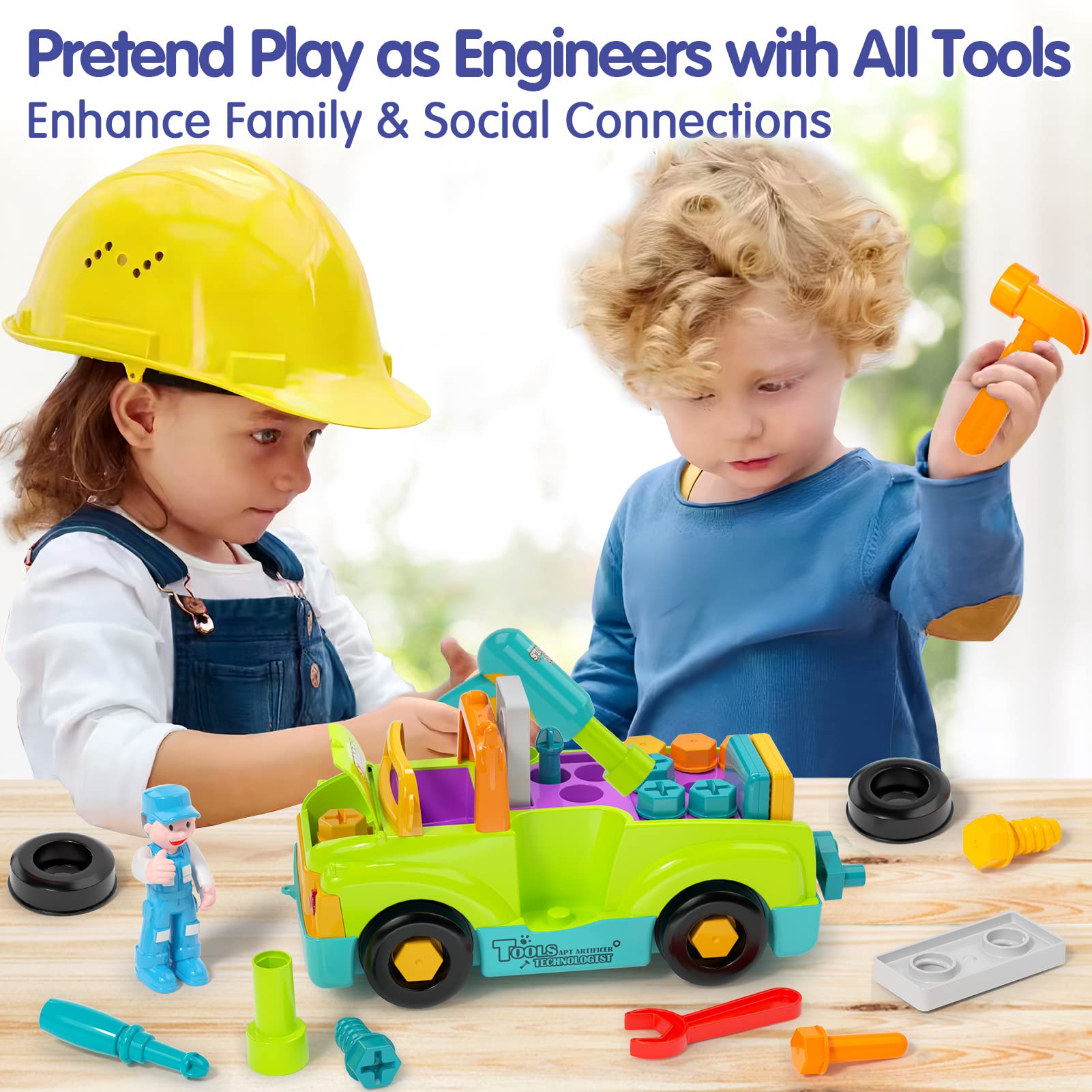 STEM Learning Toys for 2-4 Year Old Boys - Electric Drill Toddler Tool Set with Take Apart Construction Toys | Educational Birthday Gifts for 1-3 Year Old Kids | Perfect for Pretend Play & Early STEM Development