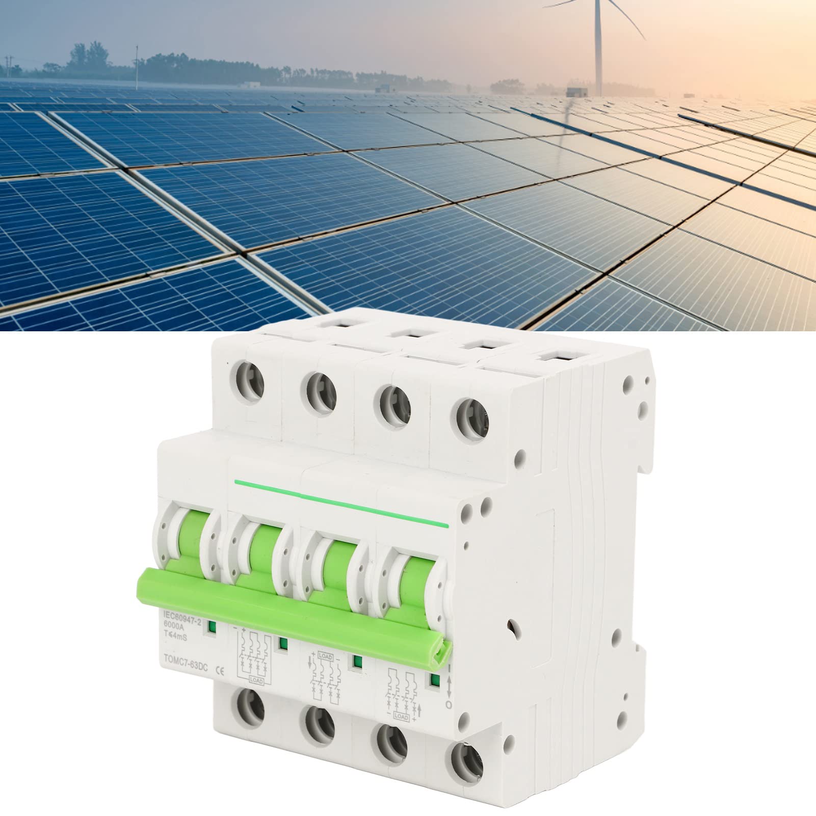 25A 4P PA Solar Circuit Breaker - Quick Disengagement & Robust Rapid Tripping for DC Power Systems | Ideal for Solar PV Arrays, Off-Grid Installations & Renewable Energy Applications