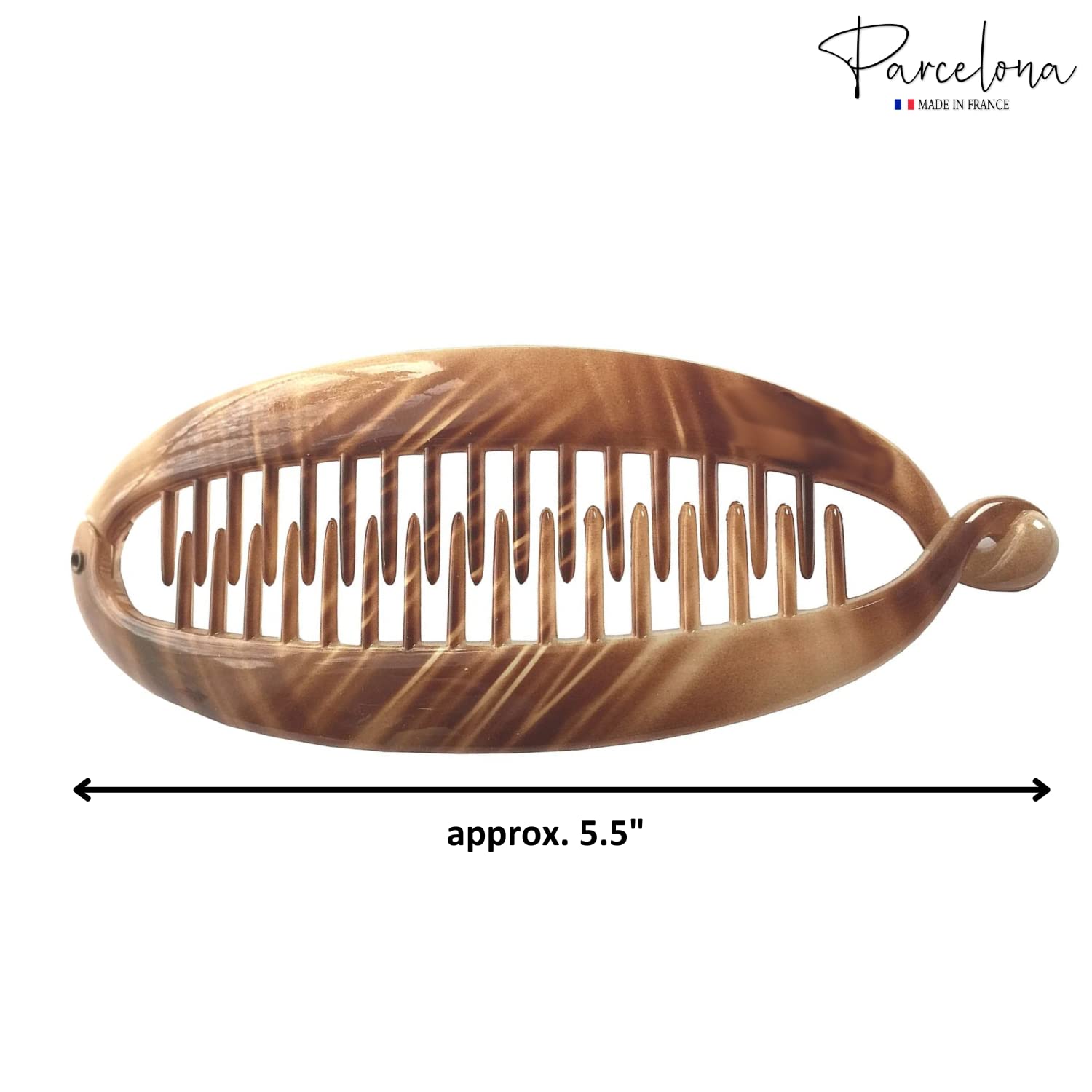 French Beige Tortoise Shell Hair Clips - 5.5