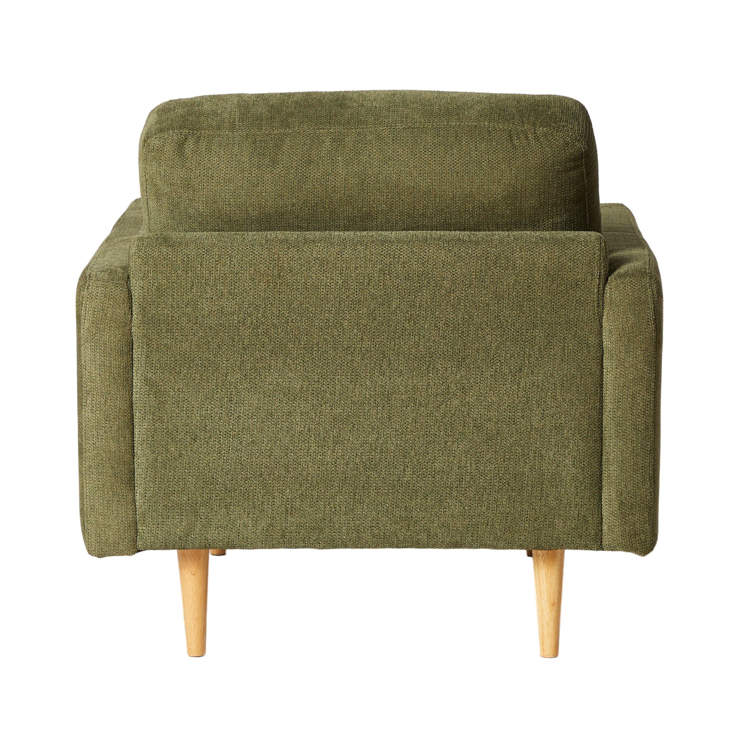 Boden Armchair Sorrento Olive - Modern Upholstered Accent Chair for Living Room, Bedroom, or Office - Comfortable Lounge Seating with Olive Green Fabric