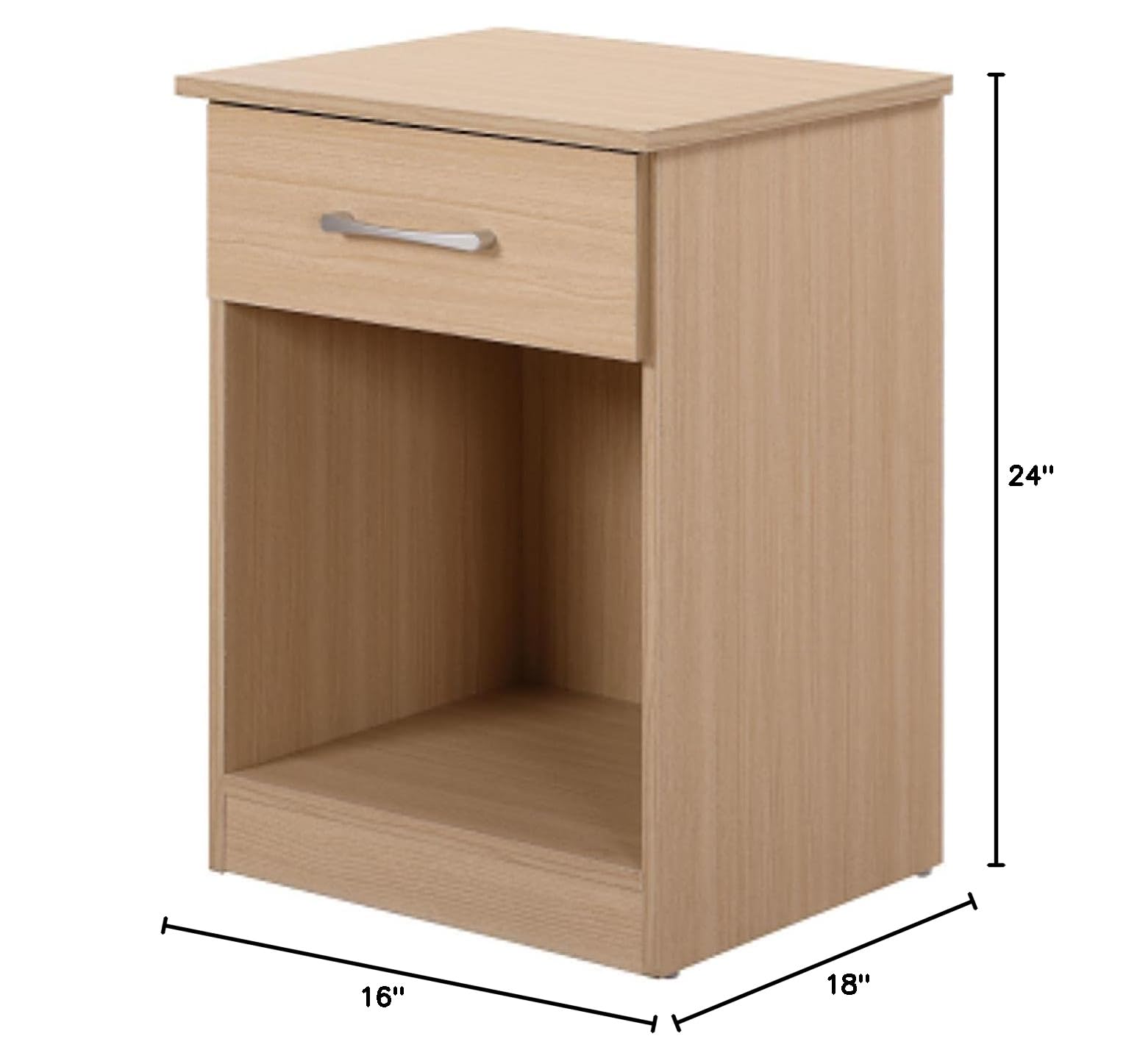 Lindsey 1-Drawer Beech Nightstand - 24