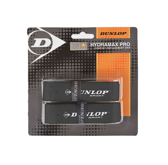 Dunlop Hydramax Pro Grip 2 Tennis Racket Grip - Premium Cushioning & Sweat Absorption (Black) - Perfect for Competitive Play & Training Sessions