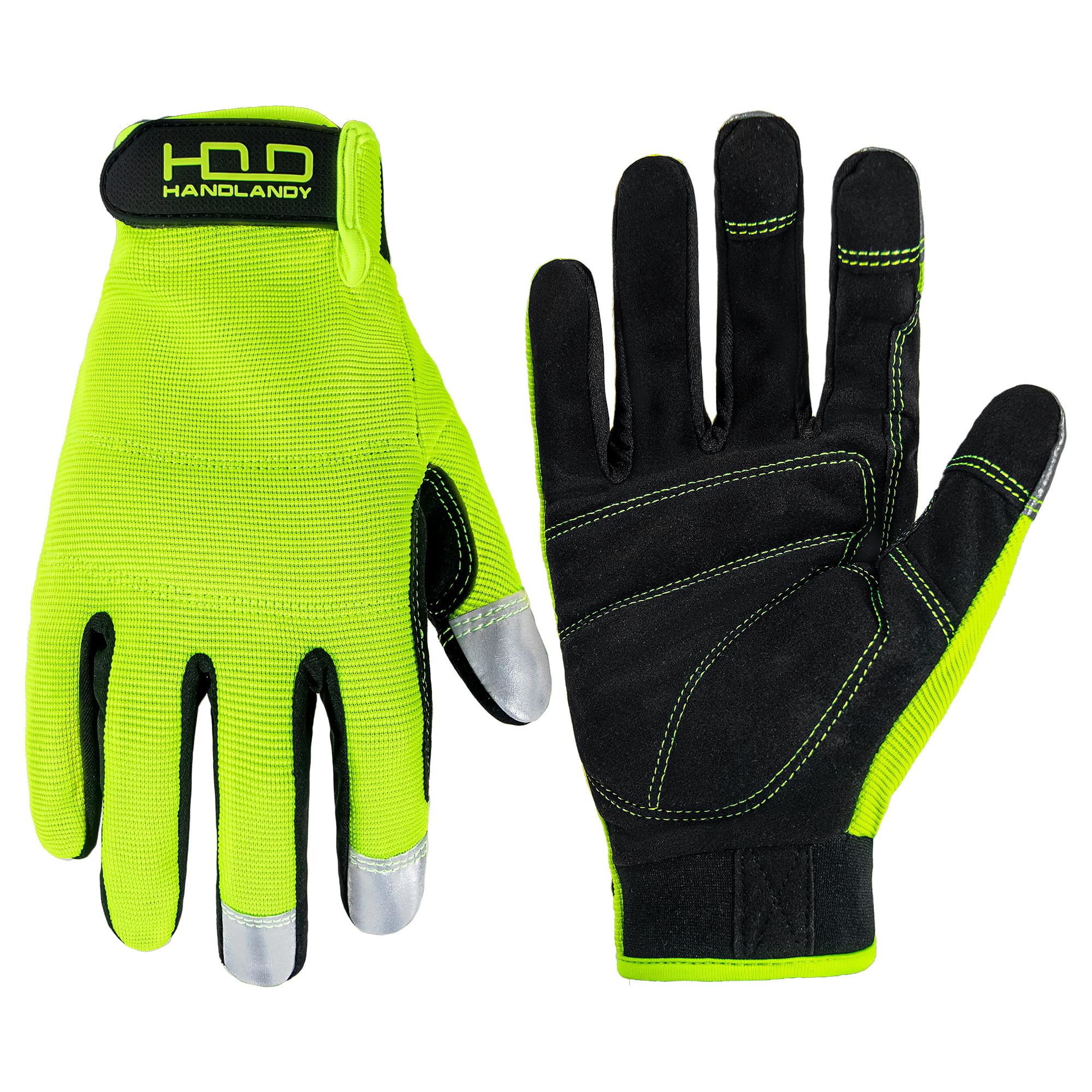 Handlandy Touch Screen Work Gloves - Flexible Mechanic Gloves for Men & Women | Yard Work & DIY Projects
