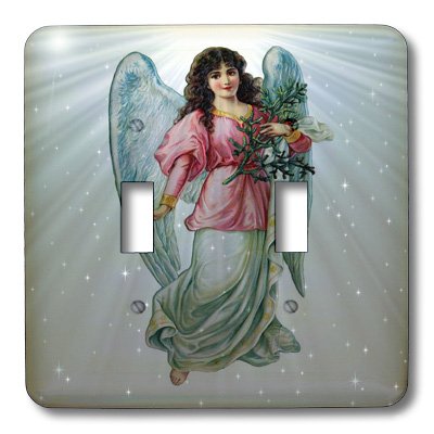 3D Rose Cartoon Angel Light Switch Cover - Blue Sunburst with Stars Design for Home Decor | Perfect for Kids' Rooms, Bedrooms & Living Spaces