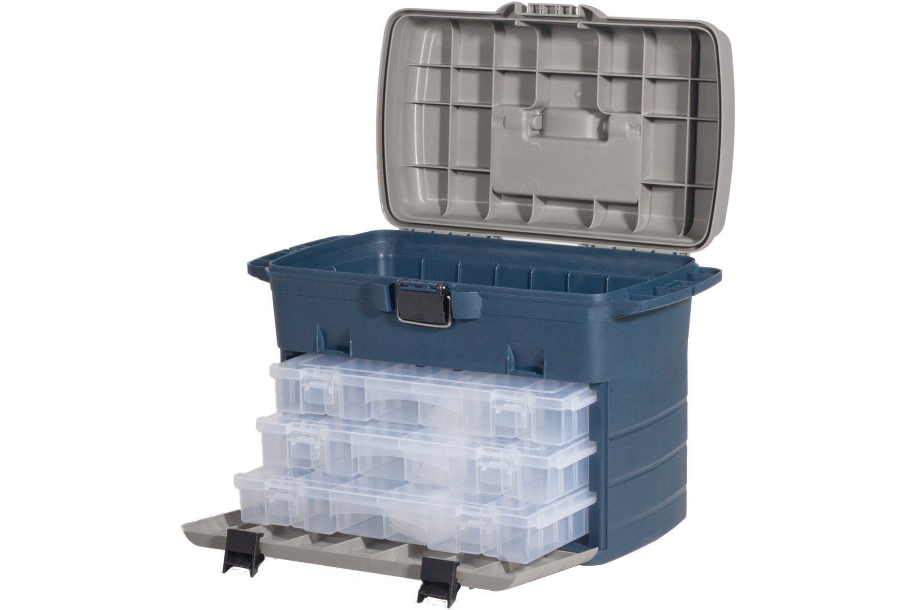 Tackle Box Storage System - Blue & Grey Waterproof Organizer for Fishing Gear | Perfect for Outdoor Fishing, Camping & Boat Trips