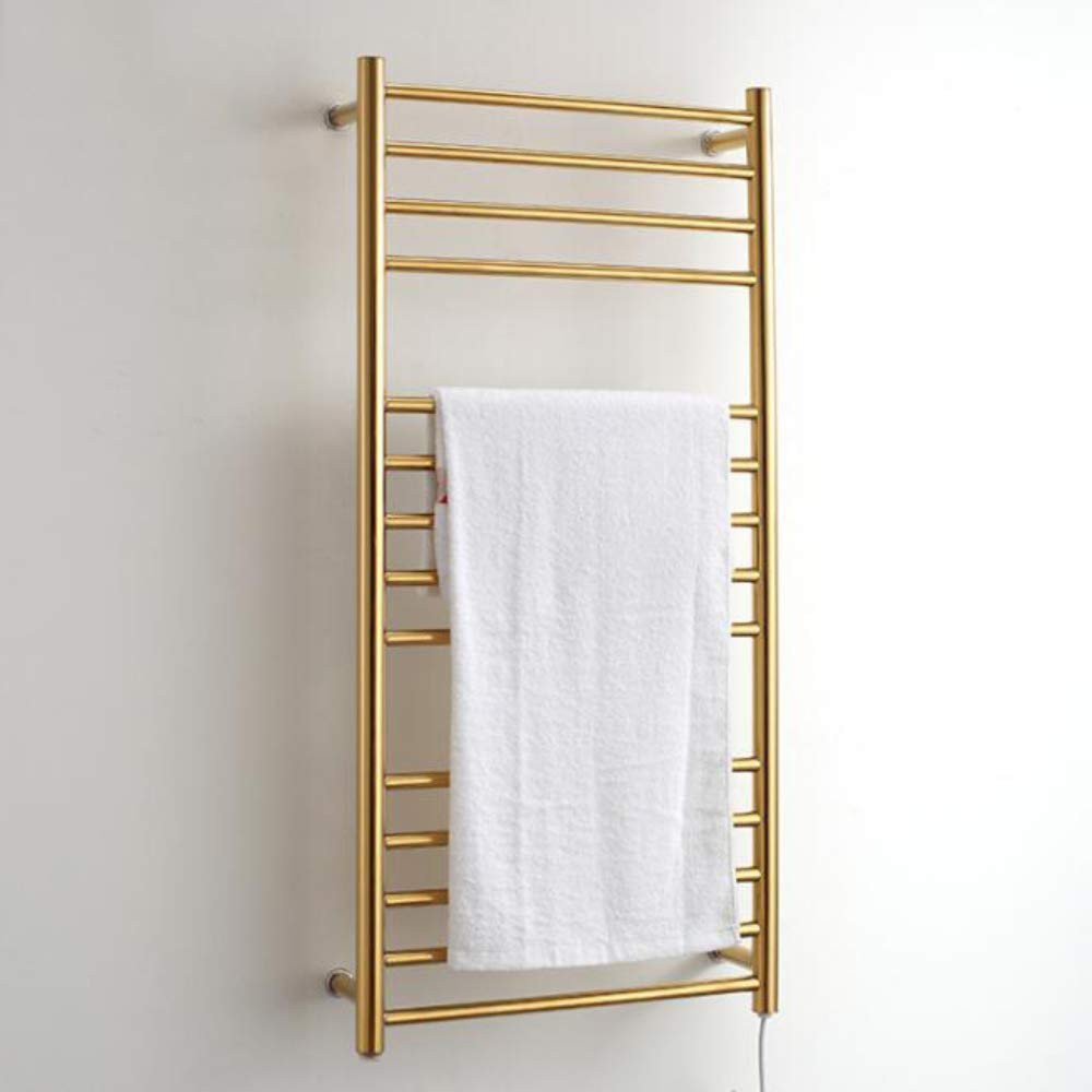 Stainless Steel Electric Towel Rack - IP56 Waterproof for Bathroom (Gold)