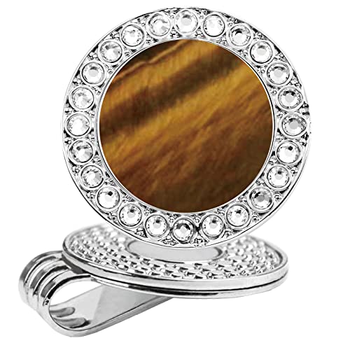 Brown Stone With White Crystal (Silver Clip)