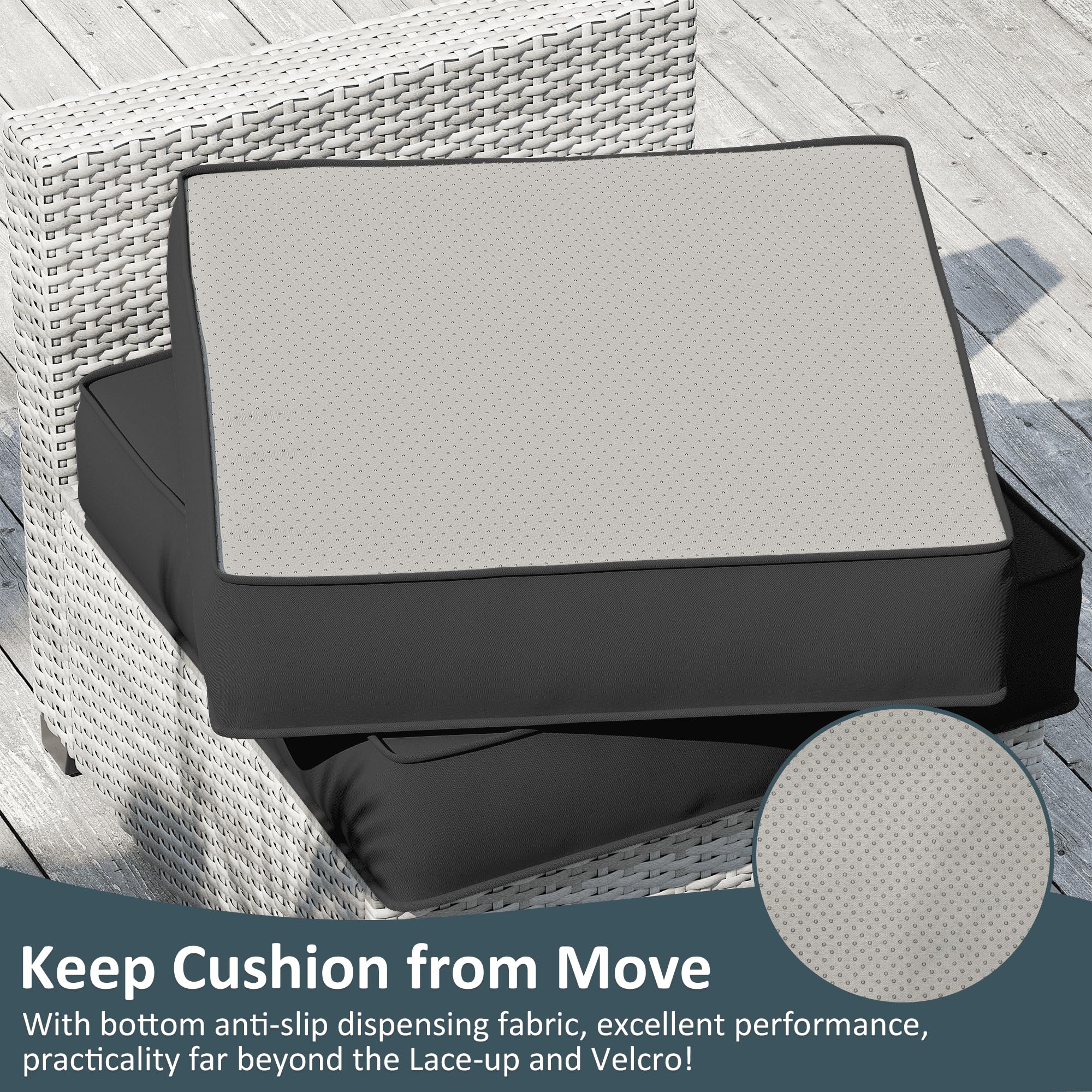 14-Piece Waterproof Outdoor Cushion Covers with Zipper - Replacement Slipcovers for Patio Furniture, Sofa & Couch (3 Sizes) - Perfect for Backyard, Deck, Poolside & Garden Use