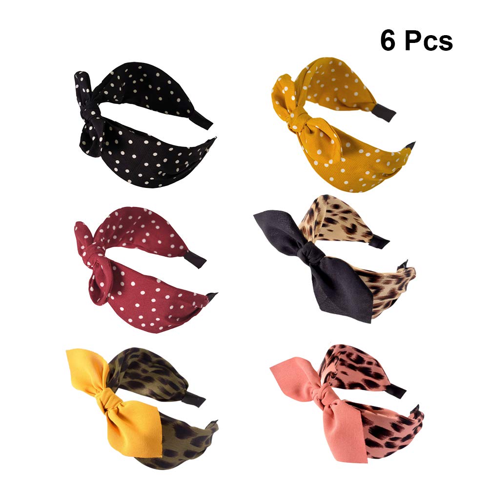 6Pcs Women's Fashion Headbands Set - Soft Hair Bandanas, Bowknot Headwraps & Hair Hoops for Women - Perfect for Workouts, Yoga, Running, and Everyday Styling