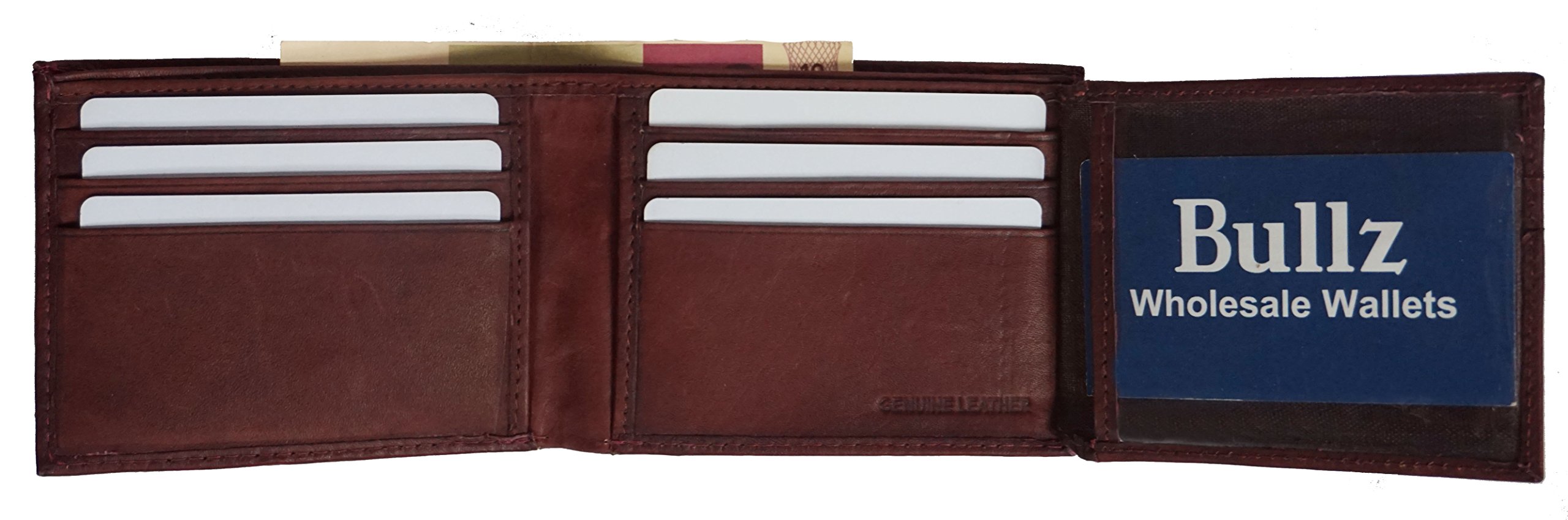 Men's Leather Bifold & Trifold Wallet with ID Window - Slim RFID Blocking Credit Card Holder Organizer for Everyday Use & Travel