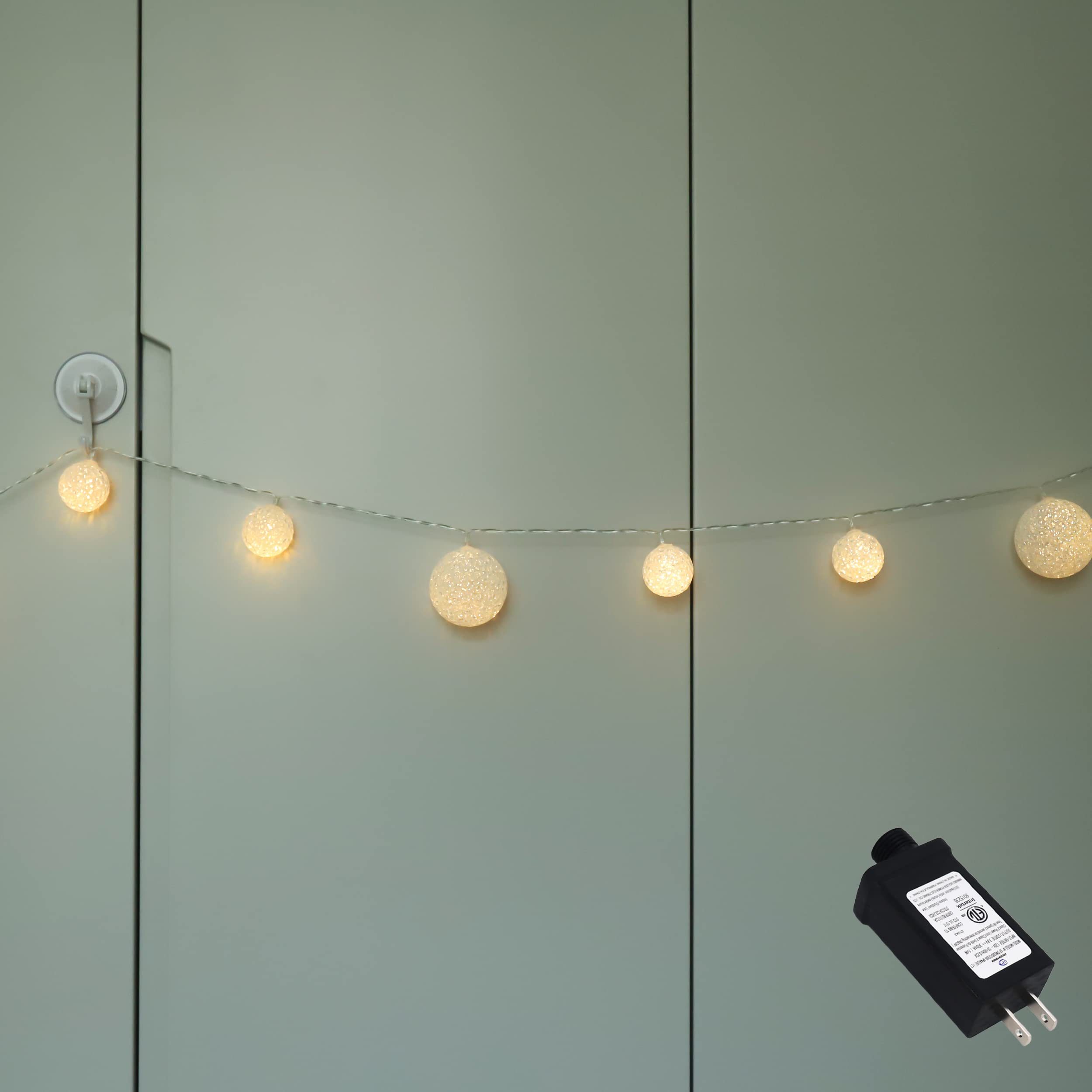 20 Warm White LED Globe String Lights with Timer - Plug in Blinking Fairy Lights for Wedding, Party, Home Decor, Christmas & Holiday - 10ft Connectable Indoor/Outdoor Decorations (Perfect for Bedroom, Garden, Patio & Special Events)