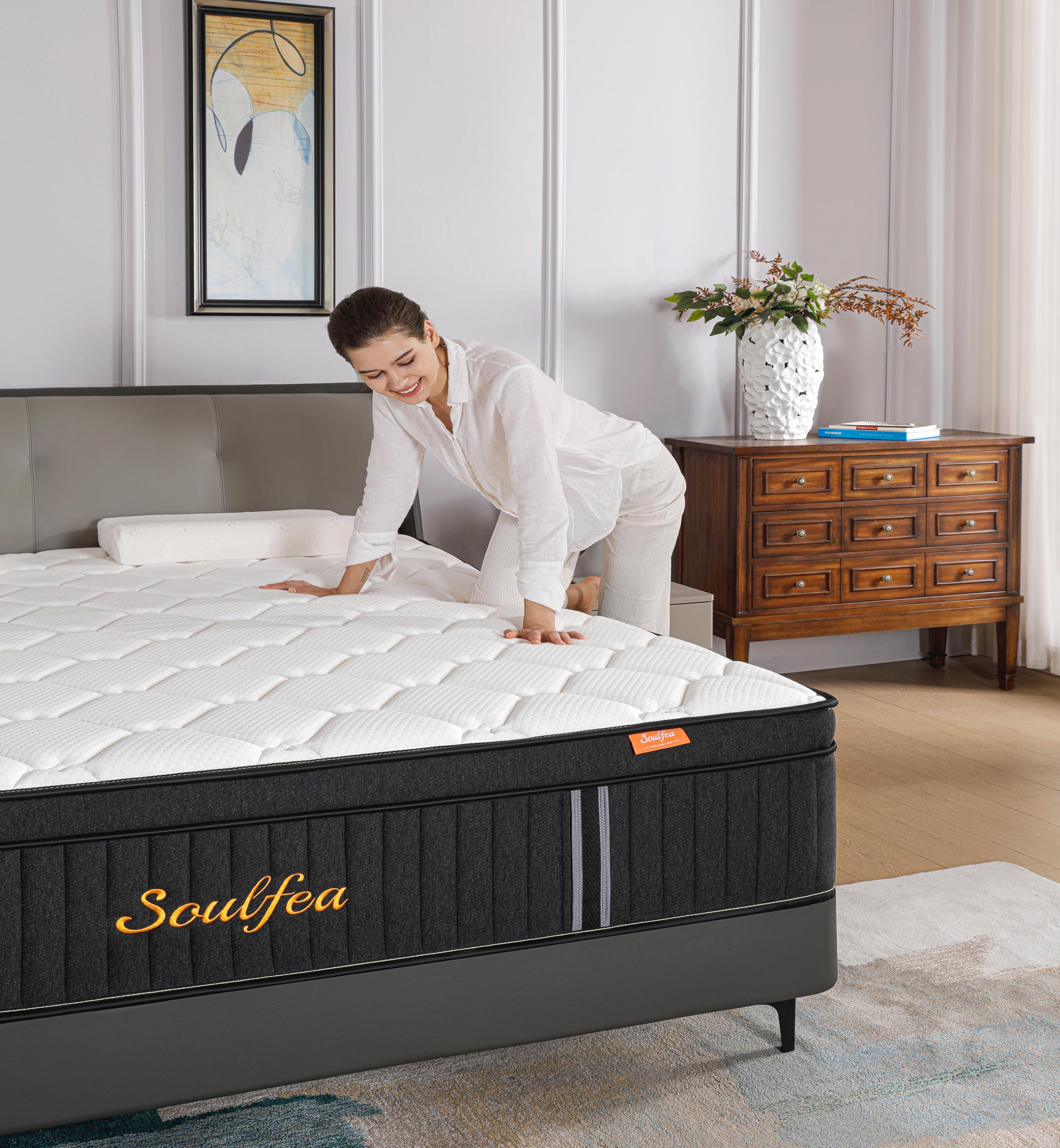 10 Inch Hybrid Full Mattress in a Box - Memory Foam & Pocket Springs for Edge Support & Pressure Relief - Medium Firm Feel - CertiPUR-US Certified - Perfect for Guest Rooms, Dorms & Apartments
