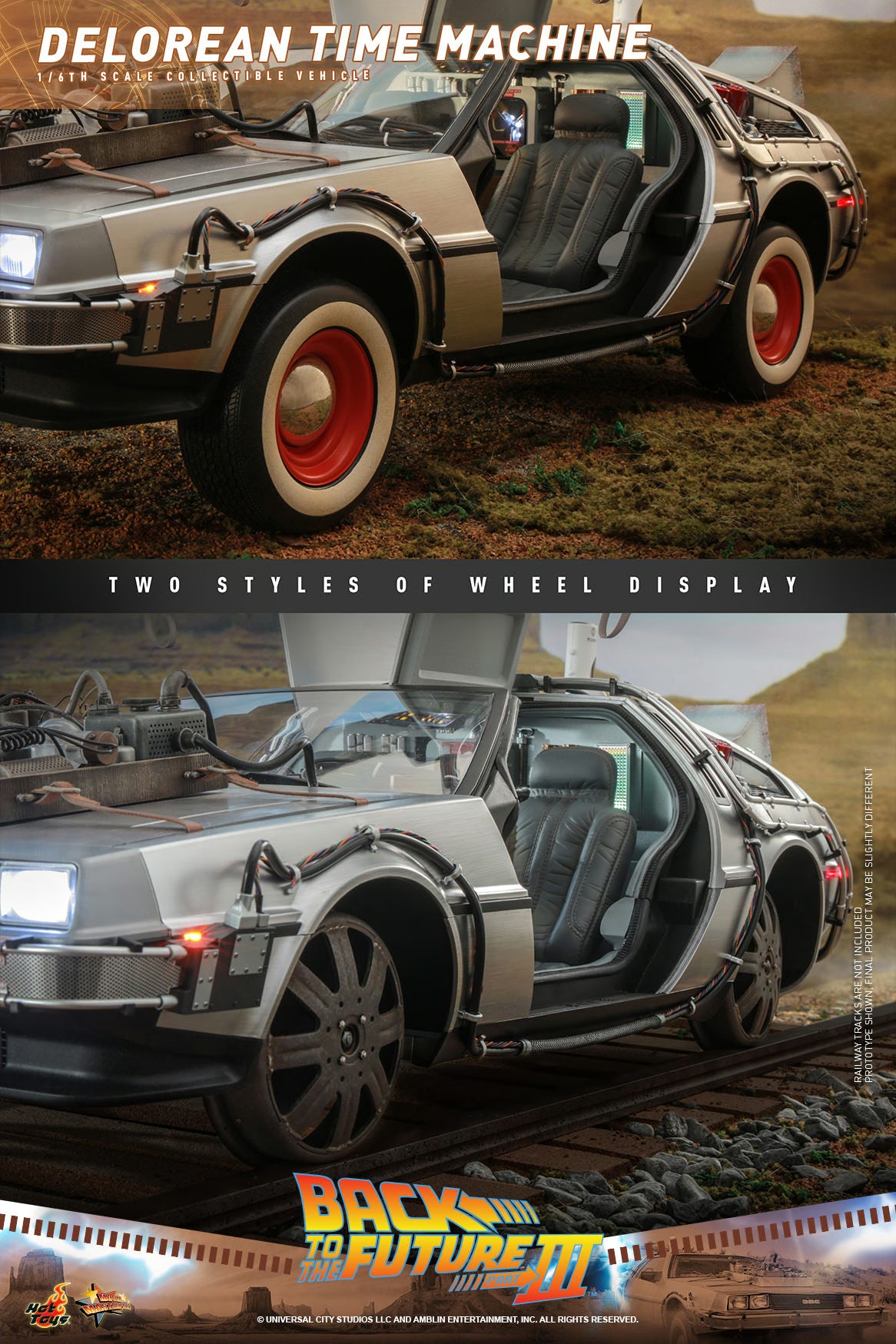 Hot Toys Back To The Future Part III Delorean Time Machine 1/6 Scale Collectible Figure & Vehicle - Perfect for Movie Fans & Sci-Fi Collectors Display