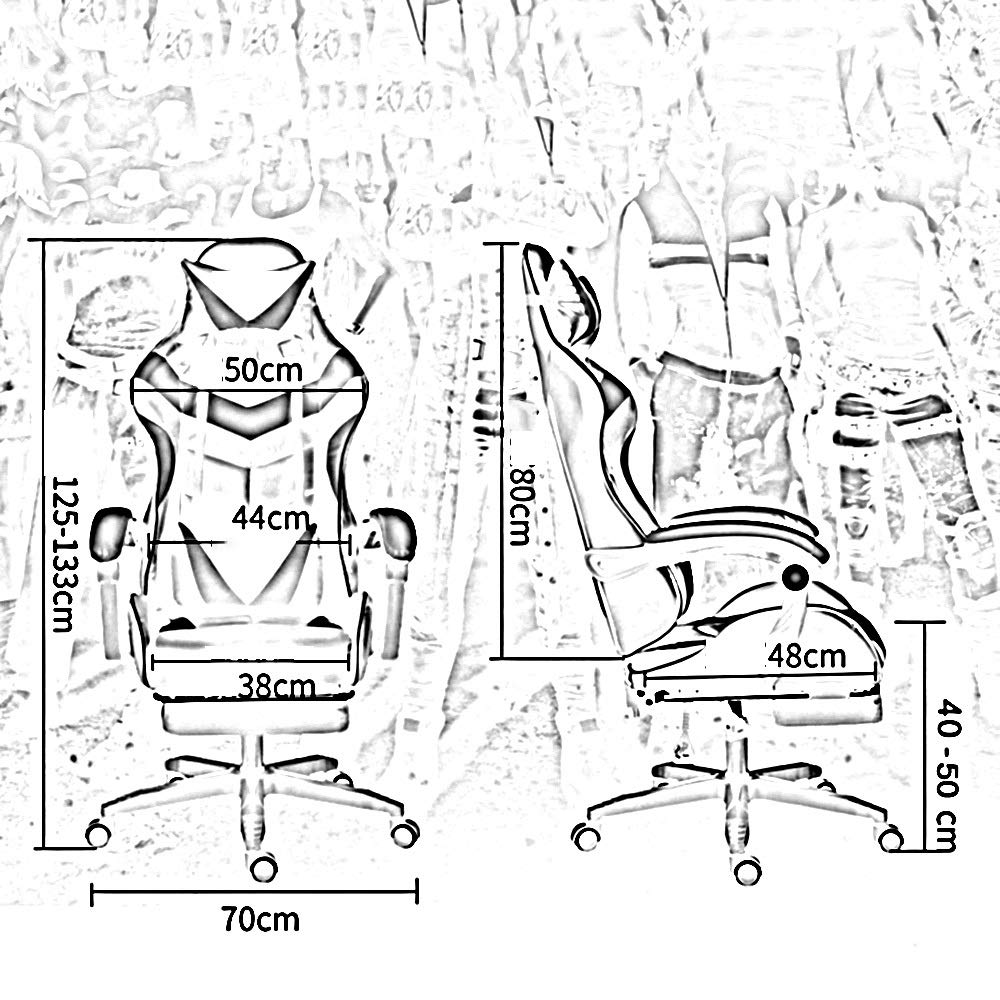 Ergonomic High Back Racing Style Gaming Chair - Adjustable Swivel Office Chair with Headrest & Lumbar Support, Massage Function - Red - Perfect for Home Office, Gaming Setup & Workstation Comfort