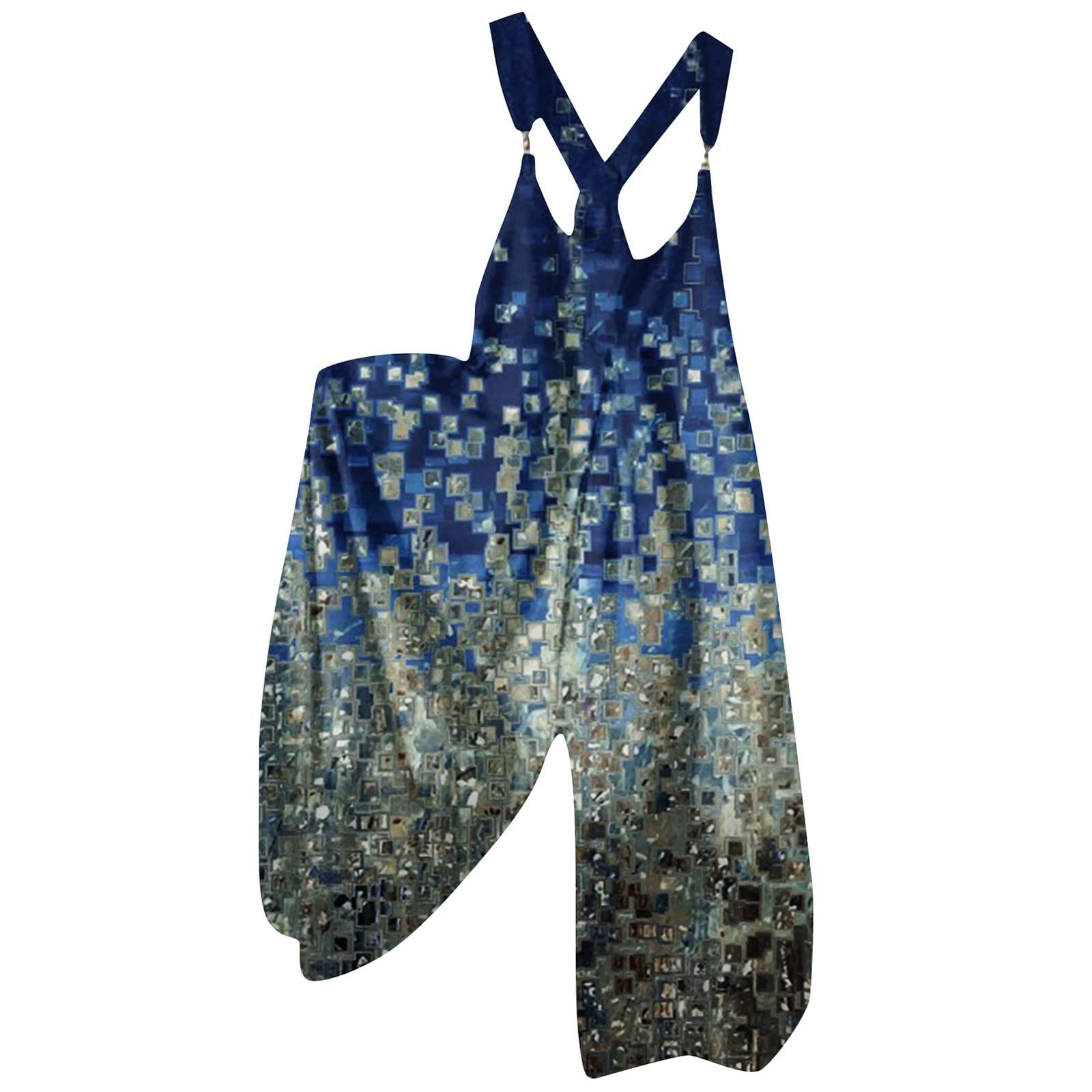 2022 Winter Skull Printed Women's Overalls - Warm Cotton Baggy Wide Leg Pants, Loose Fit Romper Jumpsuit Bib Overalls for Casual Wear & Street Fashion