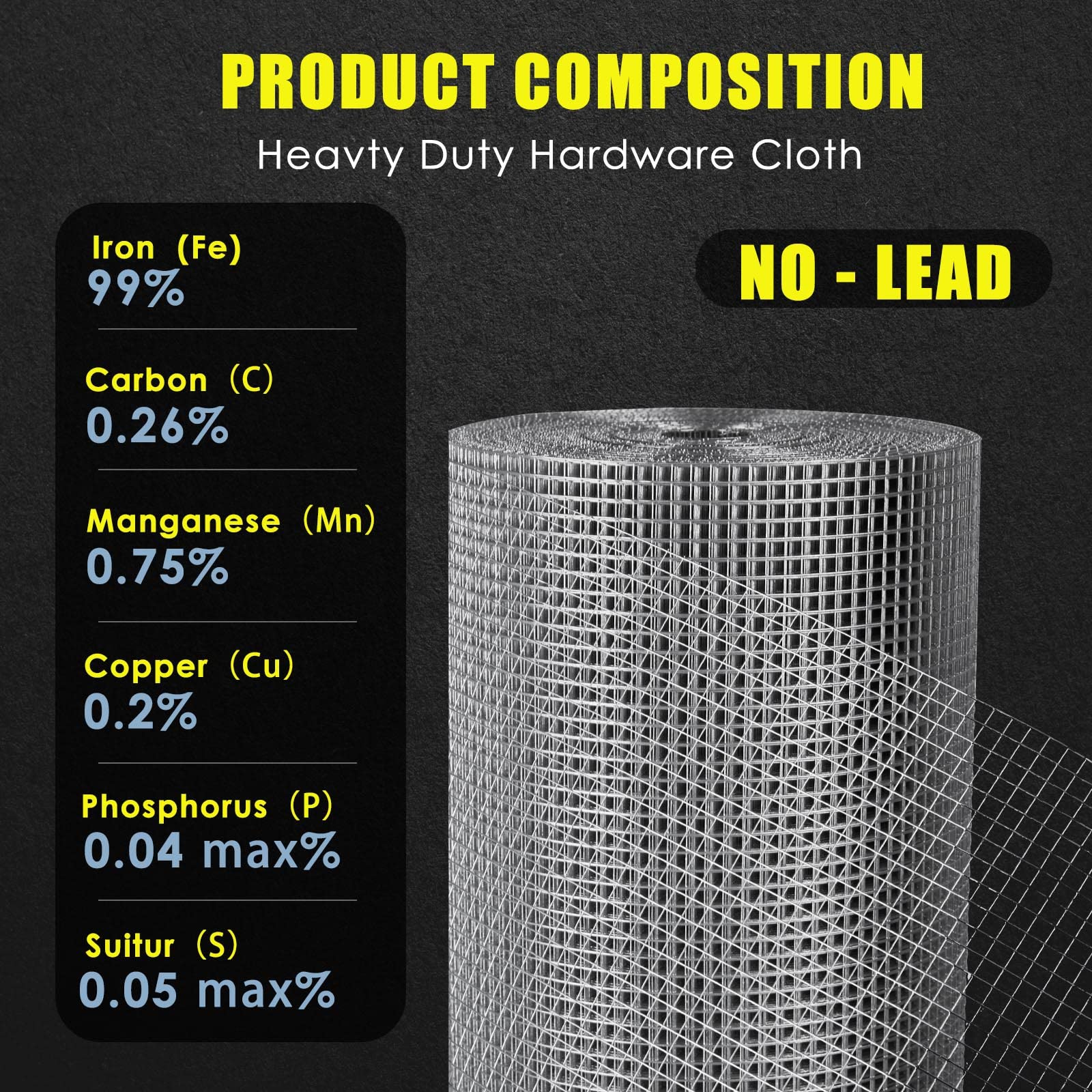 GoldPeak 1/2 Inch 19 Gauge Welded Wire Mesh Roll - 6ft x 100ft Hardware Cloth for Chicken Coop, Garden Fencing, Rabbit Protection, Tree Guards & Rodent Control | Durable Metal Fencing for Poultry Runs, Vegetable Gardens & Landscape Protection