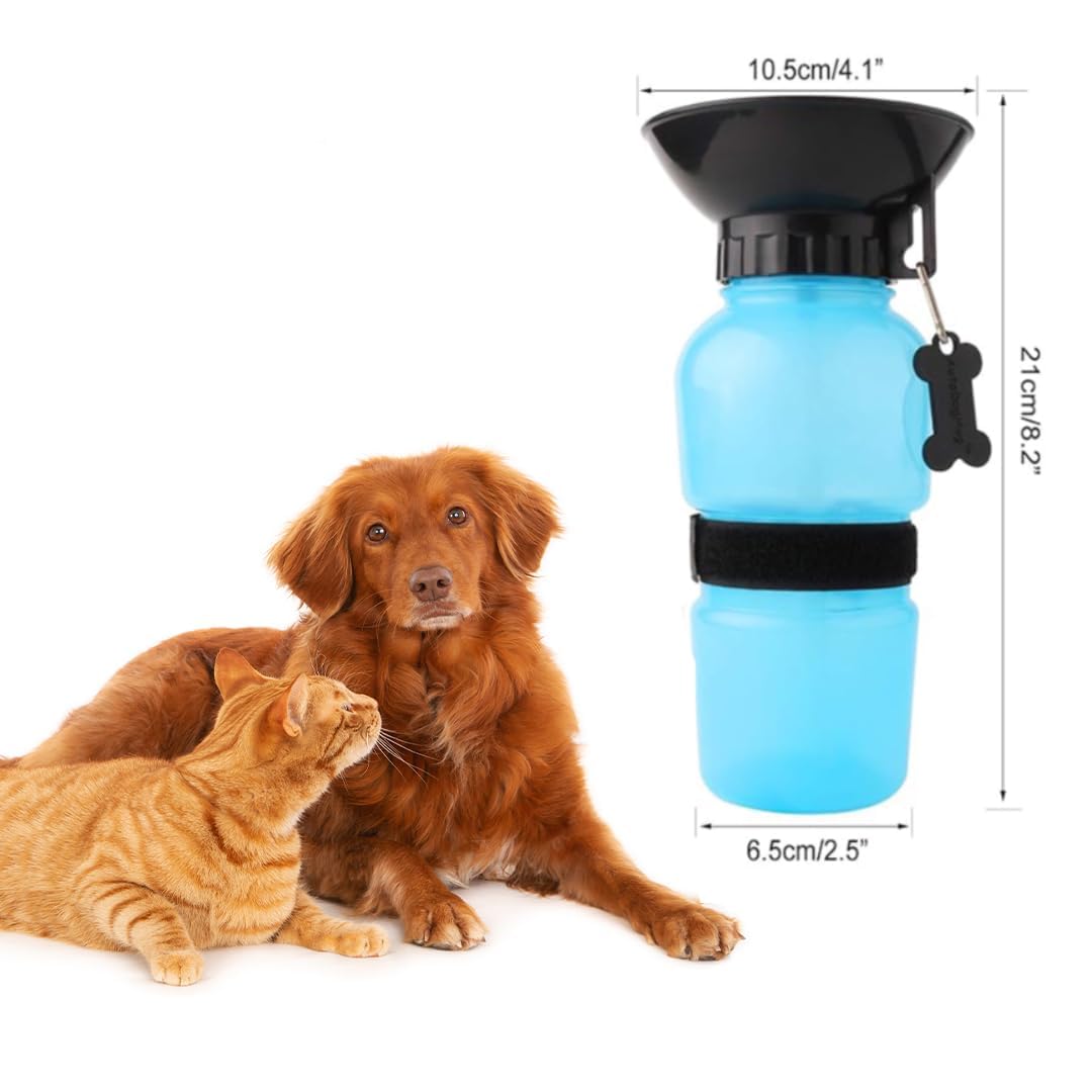 URBANPET Portable Dog Water Bottle with Sipper - 500ml Travel Water Bowl for Dogs | Perfect for Hiking, Walking & Outdoor Adventures