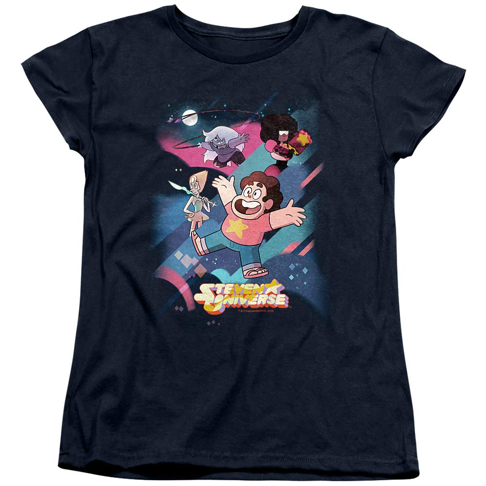 Steven Universe Group Shot Women's T-Shirt | Cartoon Character Graphic Tee | Casual Cotton Shirt for Fans | Perfect for Cosplay, Conventions & Everyday Wear