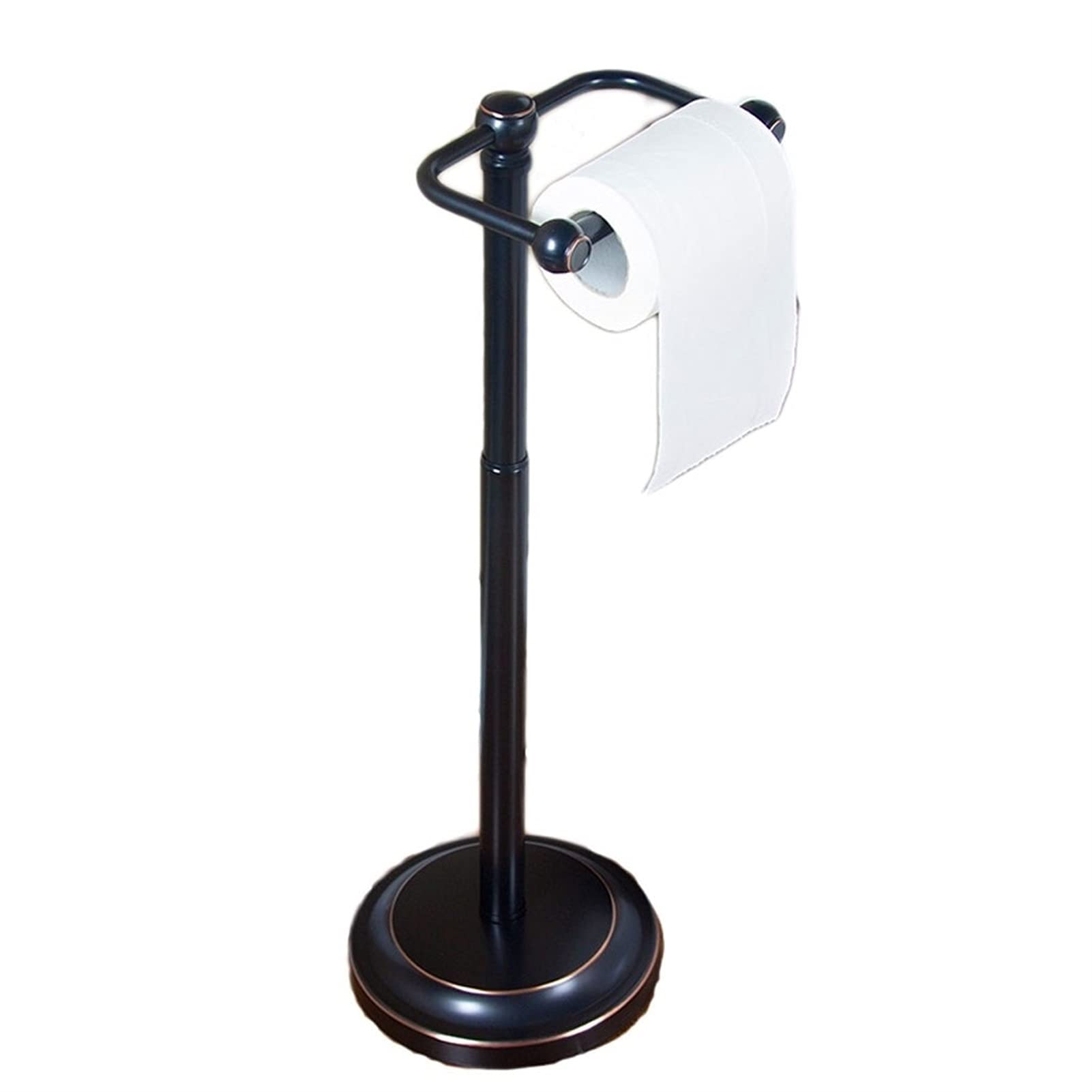 Stainless Steel Free Standing Toilet Paper Holder - Adjustable Bathroom Tissue Roll Dispenser for Home & Commercial Use | Durable, Space-Saving Bathroom Accessory for Toilet, Restroom, and Office
