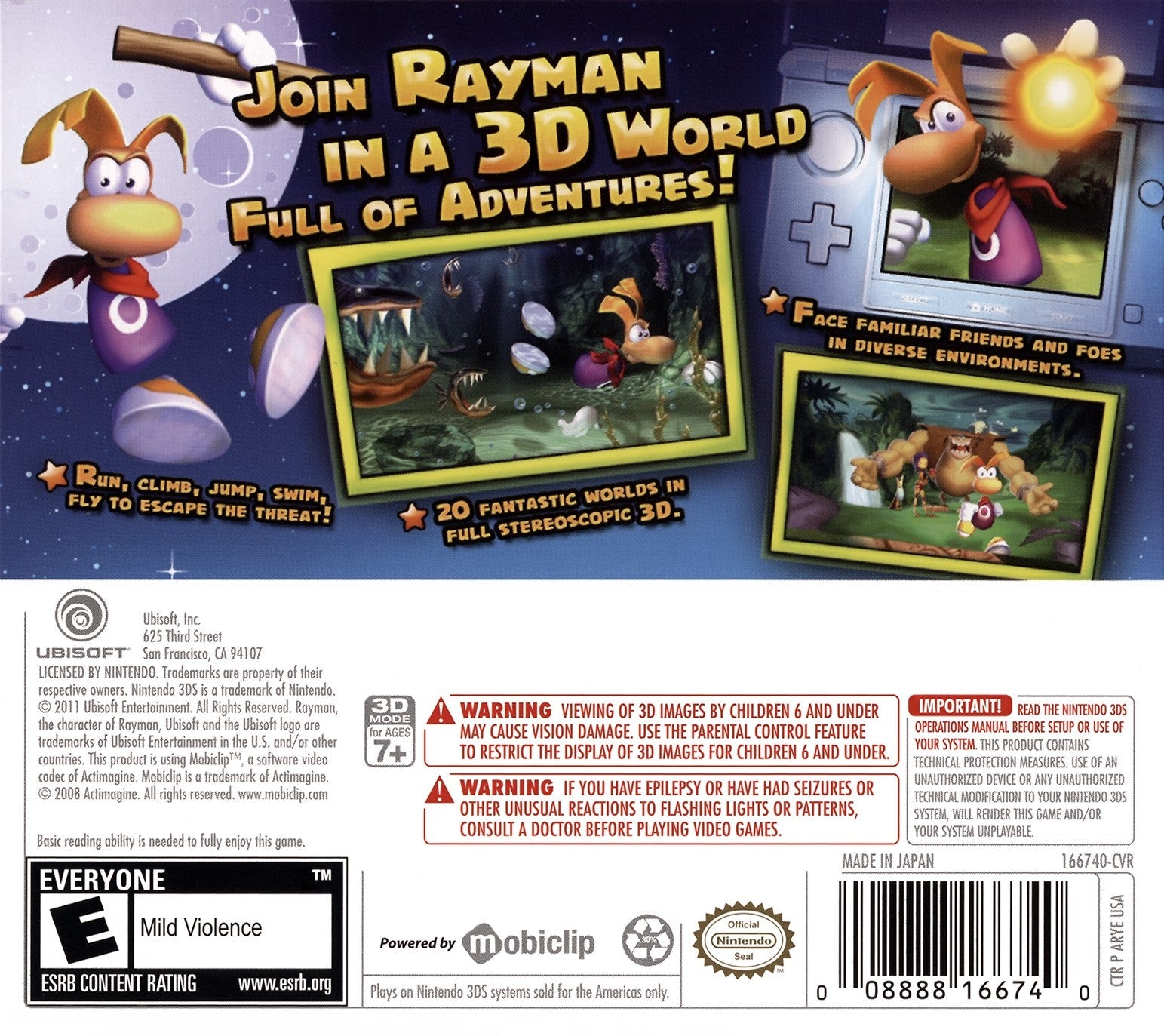 Used Rayman 3DS Video Games - Pre-Owned Nintendo 3DS Rayman Game Cartridge - Perfect for Collectors & Retro Gaming Enthusiasts