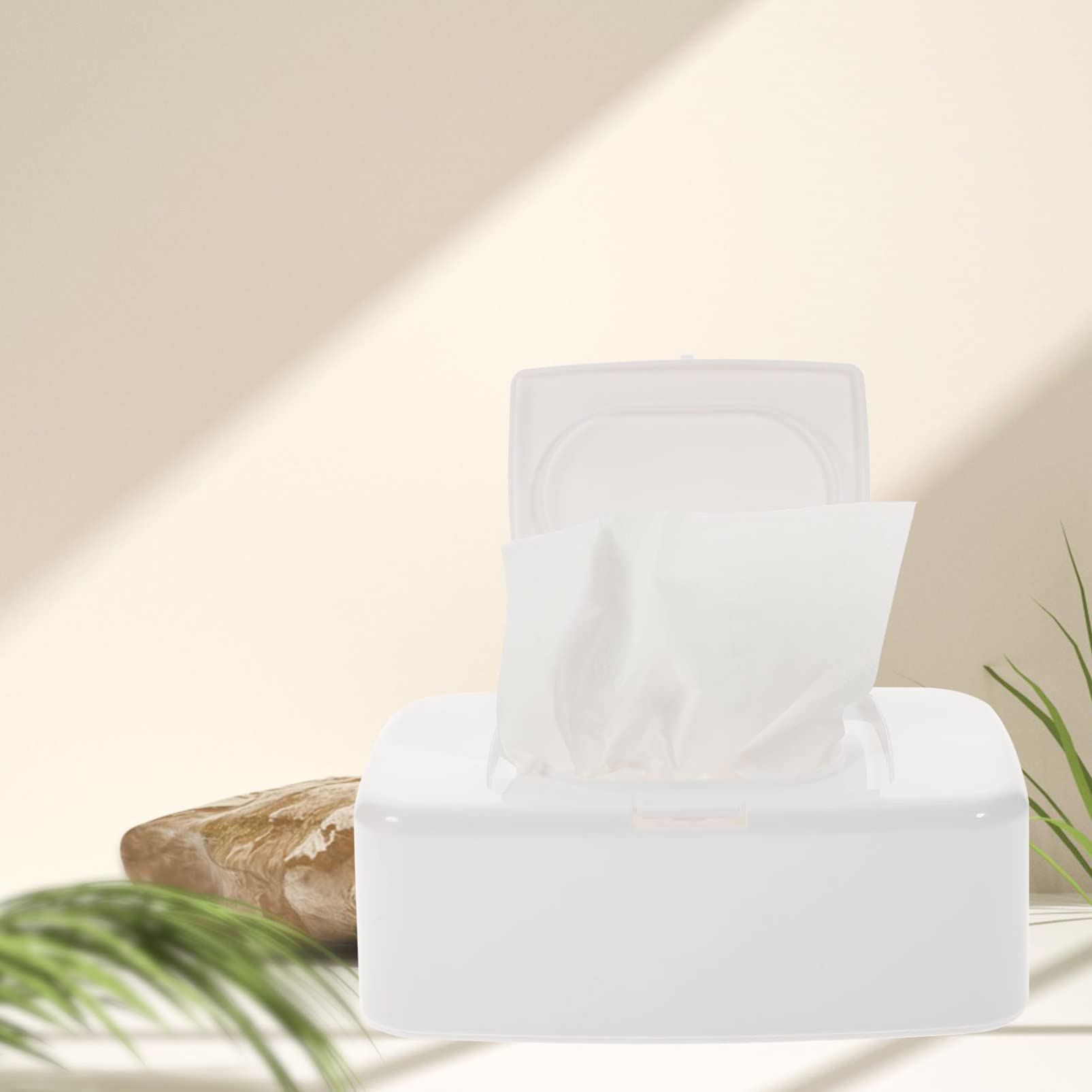 Refillable Travel Baby Wipes Case with Lid - Portable Wipes Dispenser & Tissue Storage Box for Home, Office, and On-the-Go Use - White Baby Wipes Container for Diaper Bags, Strollers, and Travel Essentials