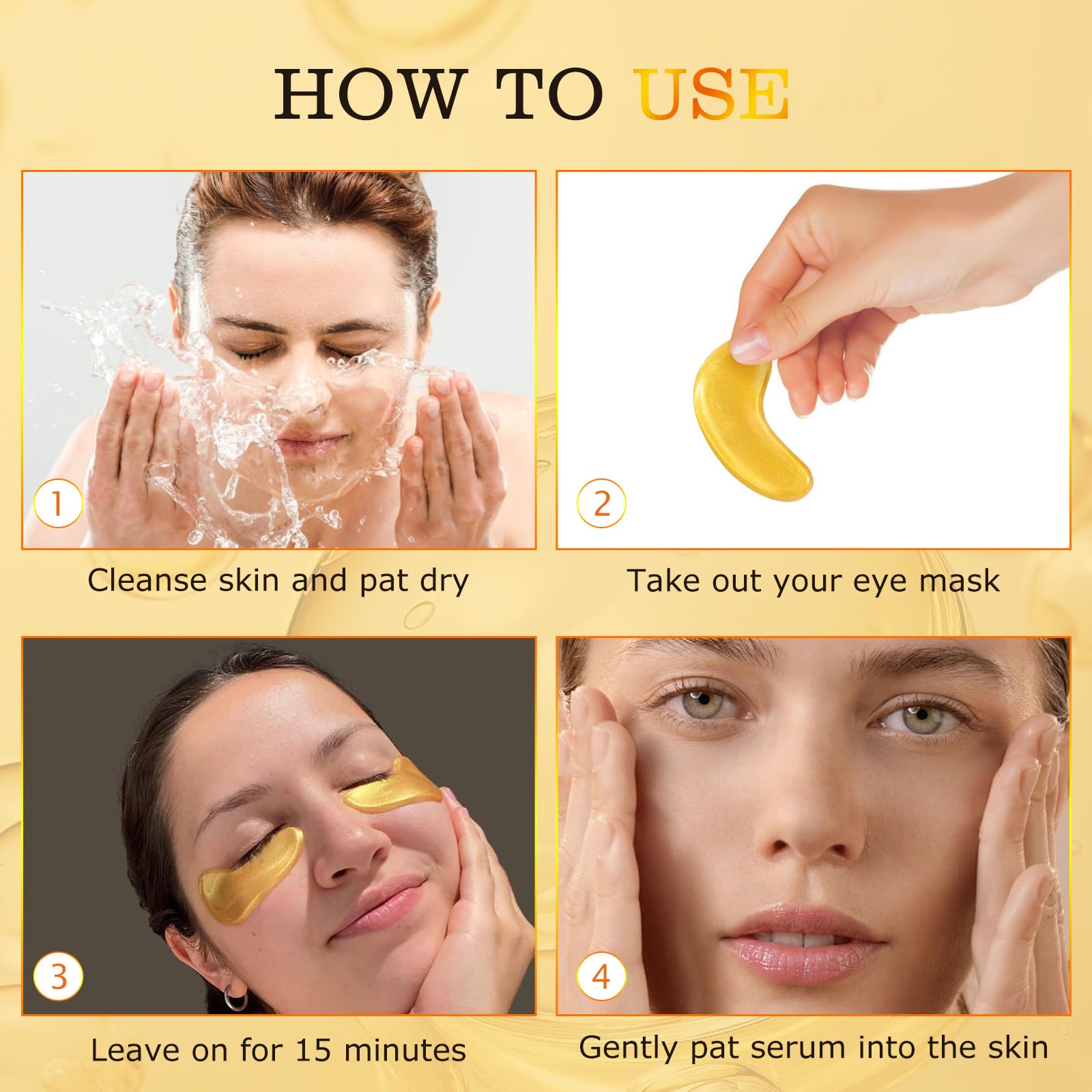 20 Pairs Under Eye Patches - Golden Eye Mask for Dark Circles, Puffy Eyes & Wrinkles | Cooling Hydrating Eye Care with Hyaluronic Acid & Collagen | Skincare Treatment for Adults | Perfect for Morning Routine, Travel & Nighttime Relaxation