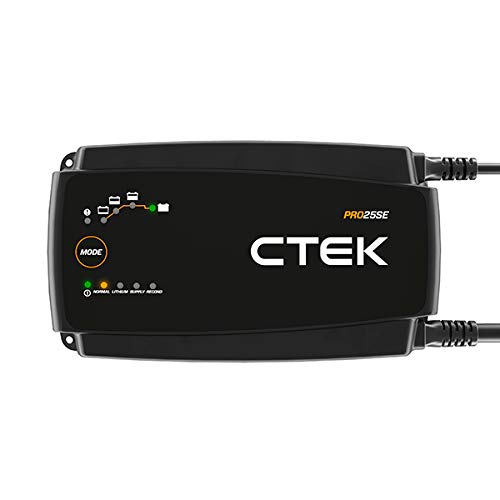 CTEK PRO25SE 12V 25A Professional Battery Charger & Maintainer - Lithium Ion Charger with Recondition Mode & Desulfator for Cars, Motorcycles, Boats & RVs - Perfect for Winter Storage & Long-Term Battery Maintenance