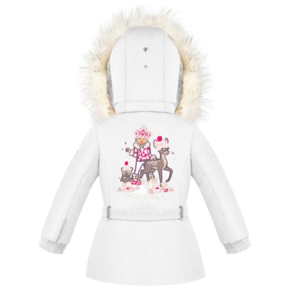 White Ski Jacket for Girls Aged 2-3 Years | Warm Winter Waterproof Snow Jacket for Toddler Girls | Perfect for Skiing, Snowboarding & Outdoor Winter Activities