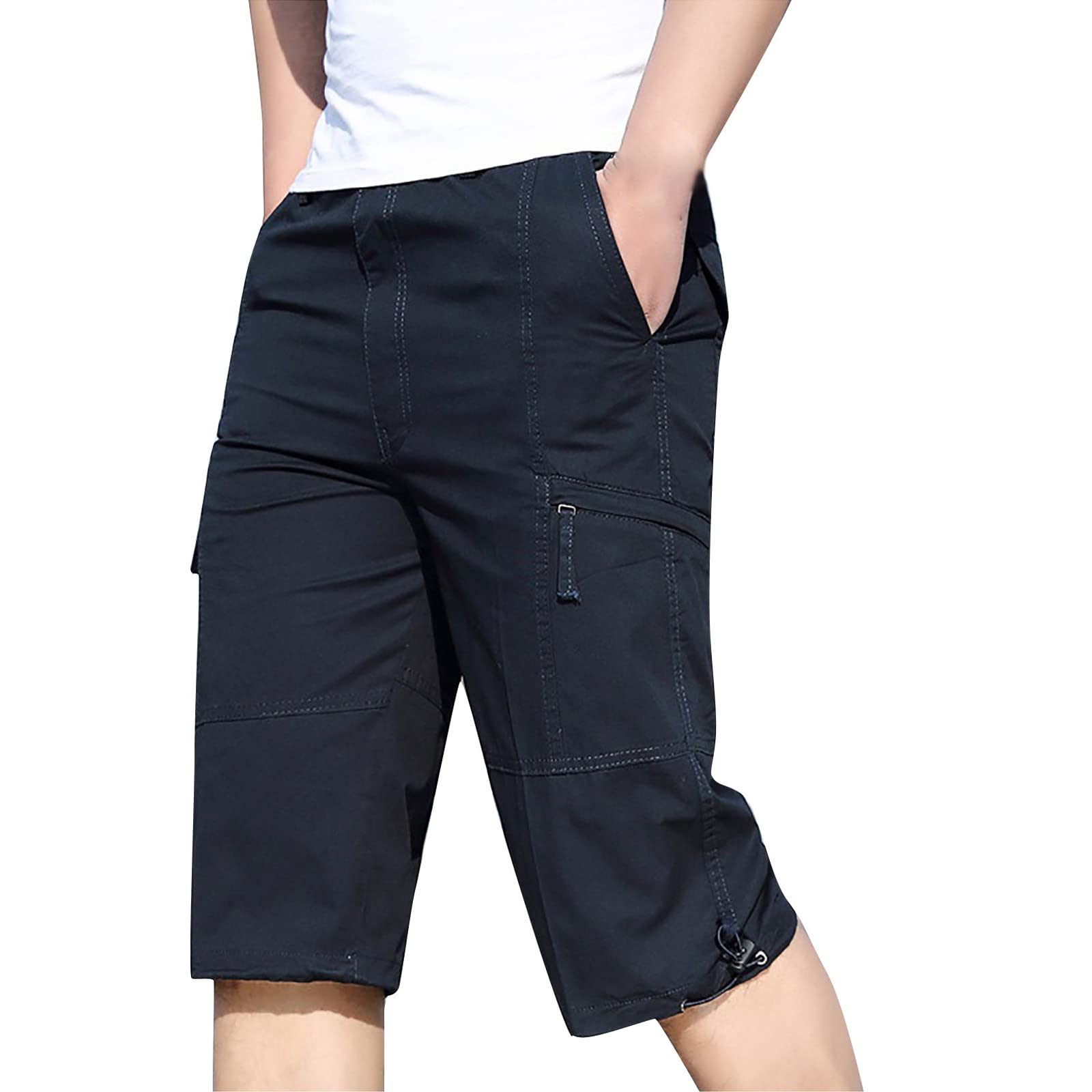 Men's Cargo Shorts with Zipper Pockets - Lightweight Outdoor Casual Pants for Hiking, Gym & Travel | Durable Sportswear for Active Lifestyles