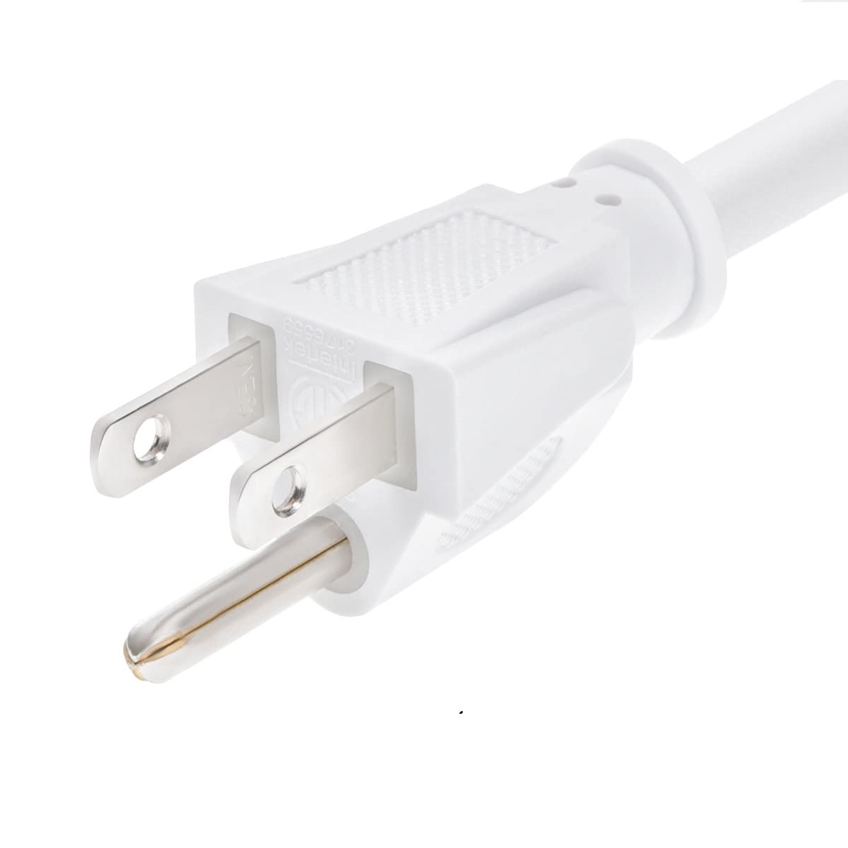 6ft Heavy Duty Power Cord - NEMA 5-15P to C15 AC Power Cable, 15A 125V 14AWG SJT, Replacement Computer Monitor PC Power Supply Cord, 10 Pack White - Perfect for Office Workstations, Gaming Setups & Home Electronics