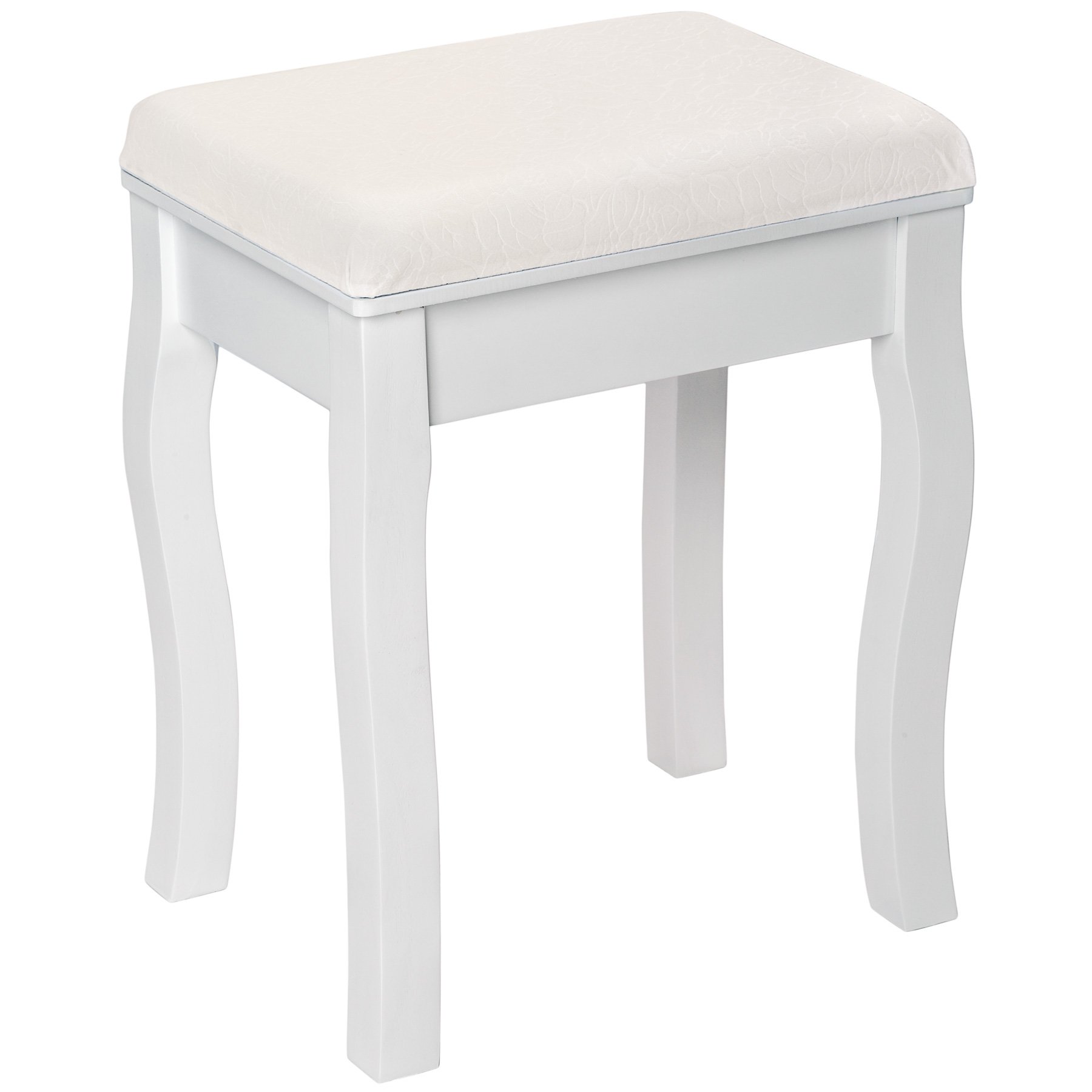 TecTake Vanity Stool with Piano Style Makeup Chair for Bedroom | Approx. 40x30x45cm | White | Perfect for Dressing Table, Makeup Station & Bedroom Decor