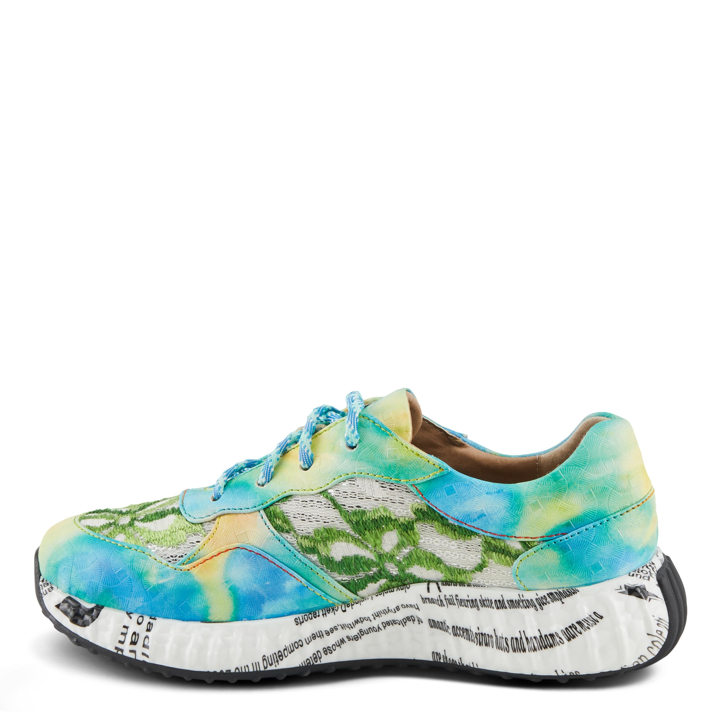 Spring Step L'Artiste Women's Emelie Fashion Sneaker - Stylish Sequin & Embroidered Athletic Shoes for Walking, Running & Casual Wear | Comfortable Women's Sneakers for Workouts, Travel & Everyday Fashion