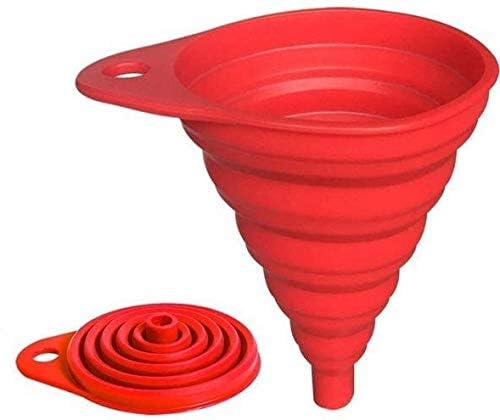 Collapsible Silicone Funnel Set - 4 Pack (Small & Large) | Food Grade Foldable Kitchen Funnel for Liquid Transfer, Water Bottles, Cooking Oil, DIY Projects | Space Saving & Durable for Home, Camping, RV Use
