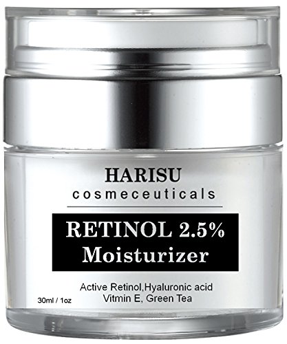 HARISU Retinol Moisturizer Cream 2.5% with Vitamin C & Hyaluronic Acid - Anti-Aging Face Cream for Wrinkles & Fine Lines - Vitamin E Enriched Hydrating Night Cream for Dry & Sensitive Skin - Perfect for Nighttime Skincare Routine