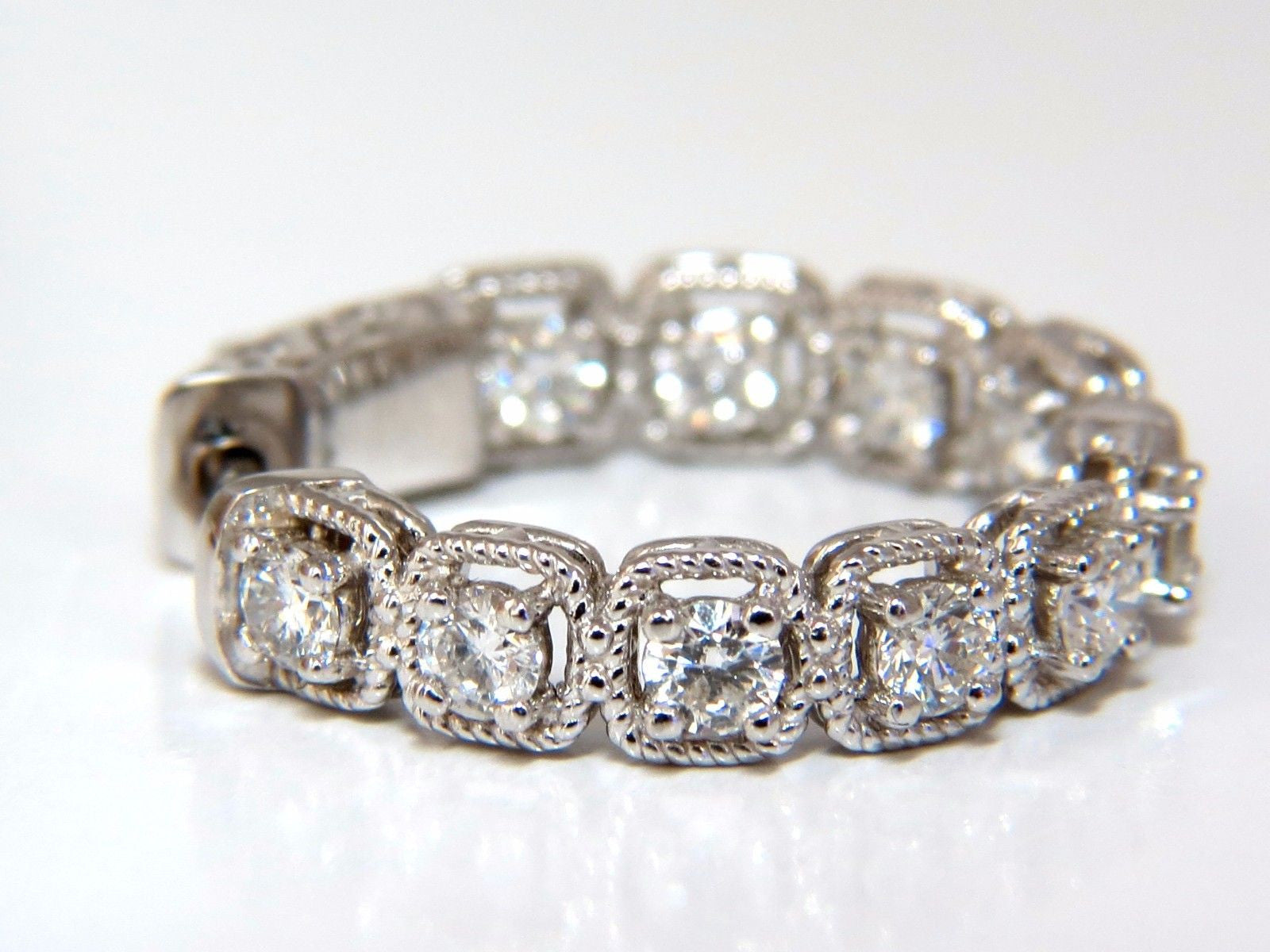 1.60ct Natural Round Brilliant Diamond Hoop Earrings 14K Gold Rope Twist - Perfect for Weddings, Parties & Everyday Elegance