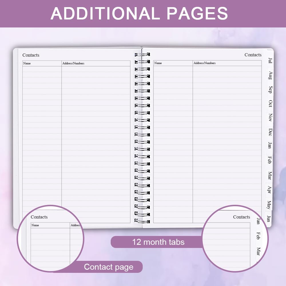 2025-2026 Weekly & Monthly Planner - A5 Diary Organizer with Monthly Tabs (July 2025-June 2026), Twin-Wire Binding, 14.8×21cm, Perfect for Work, School & Personal Scheduling | Productivity Planner for Students & Professionals