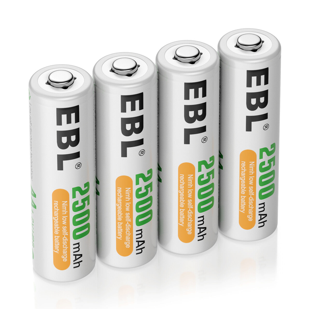 EBL AA Rechargeable Batteries 1.2V 2500mAh Ni-MH - 8 Pack High Capacity Long Lasting Power for Cameras, Flashlights, Toys, and Electronic Devices