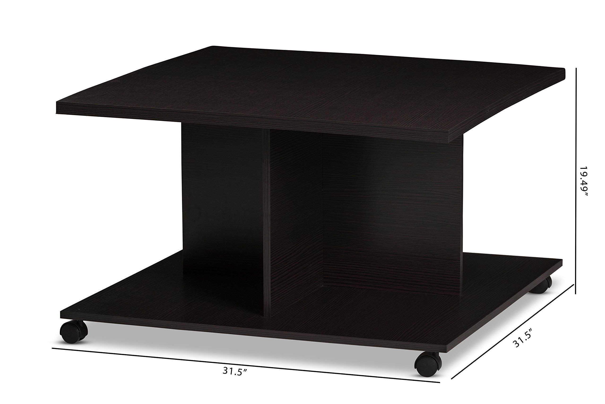 Baxton Studio Elstra Modern Coffee Table - Wenge Dark Brown Finish for Living Room, Lounge & Office Decor