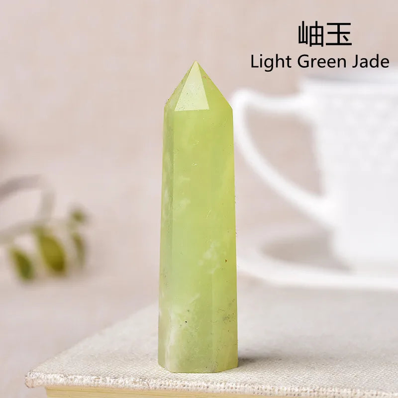 Natural Green Moss Agate Crystal Point - 60-70mm Transparent Quartz Stone for Home Decor, Feng Shui, Jewelry Making & Healing Meditation (1PC)