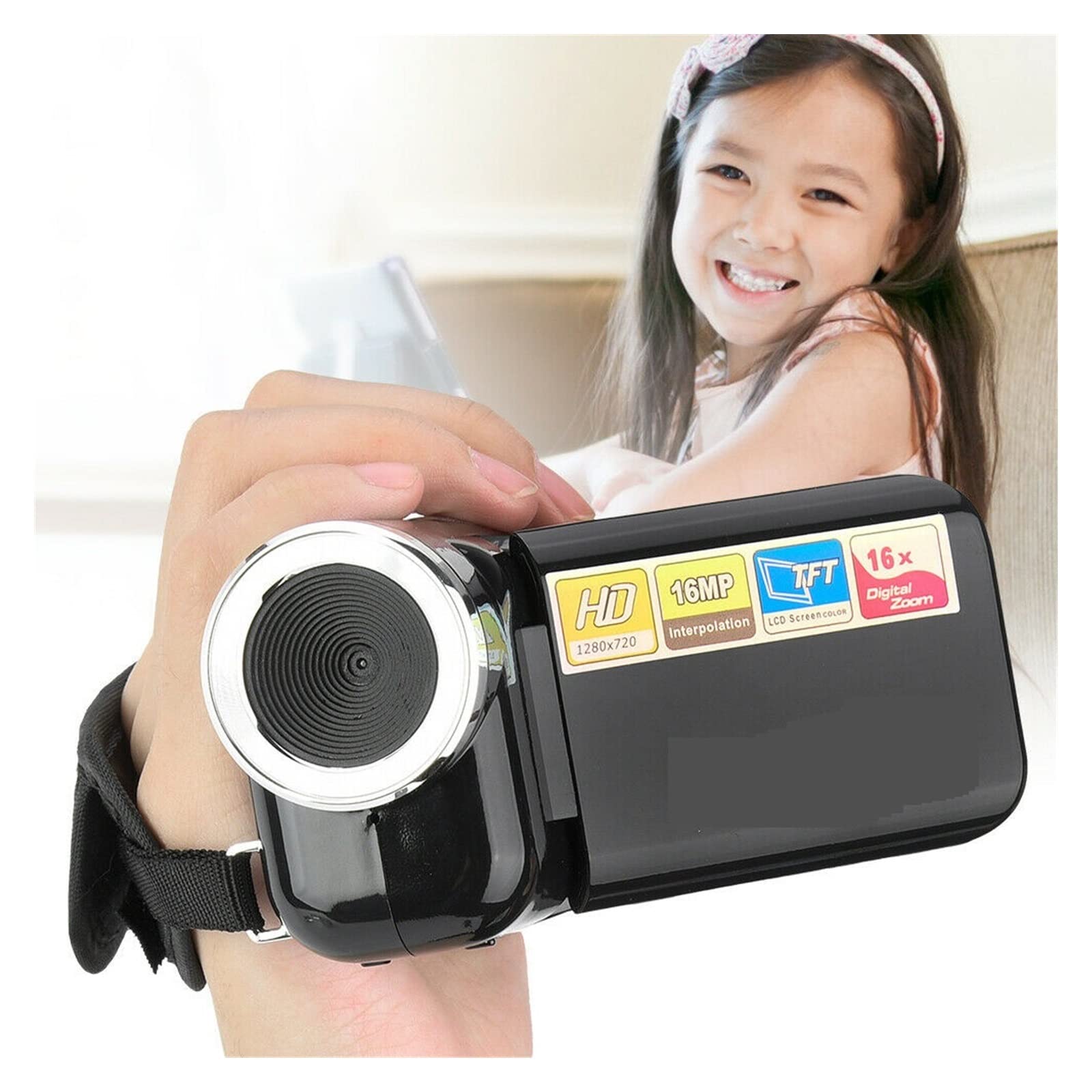 BODORME 16MP HD Video Camera with 2inch LCD, 16X Digital Zoom - Portable Camcorder for Wedding, Vlogging, Travel & Home Movies (Rosso Red) - Perfect for YouTube, Family Events & Outdoor Adventures